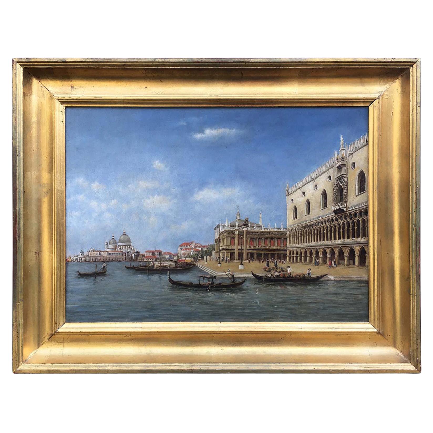 Venice Scene 19th Century Oil on Canvas, Attributed to Kaufman