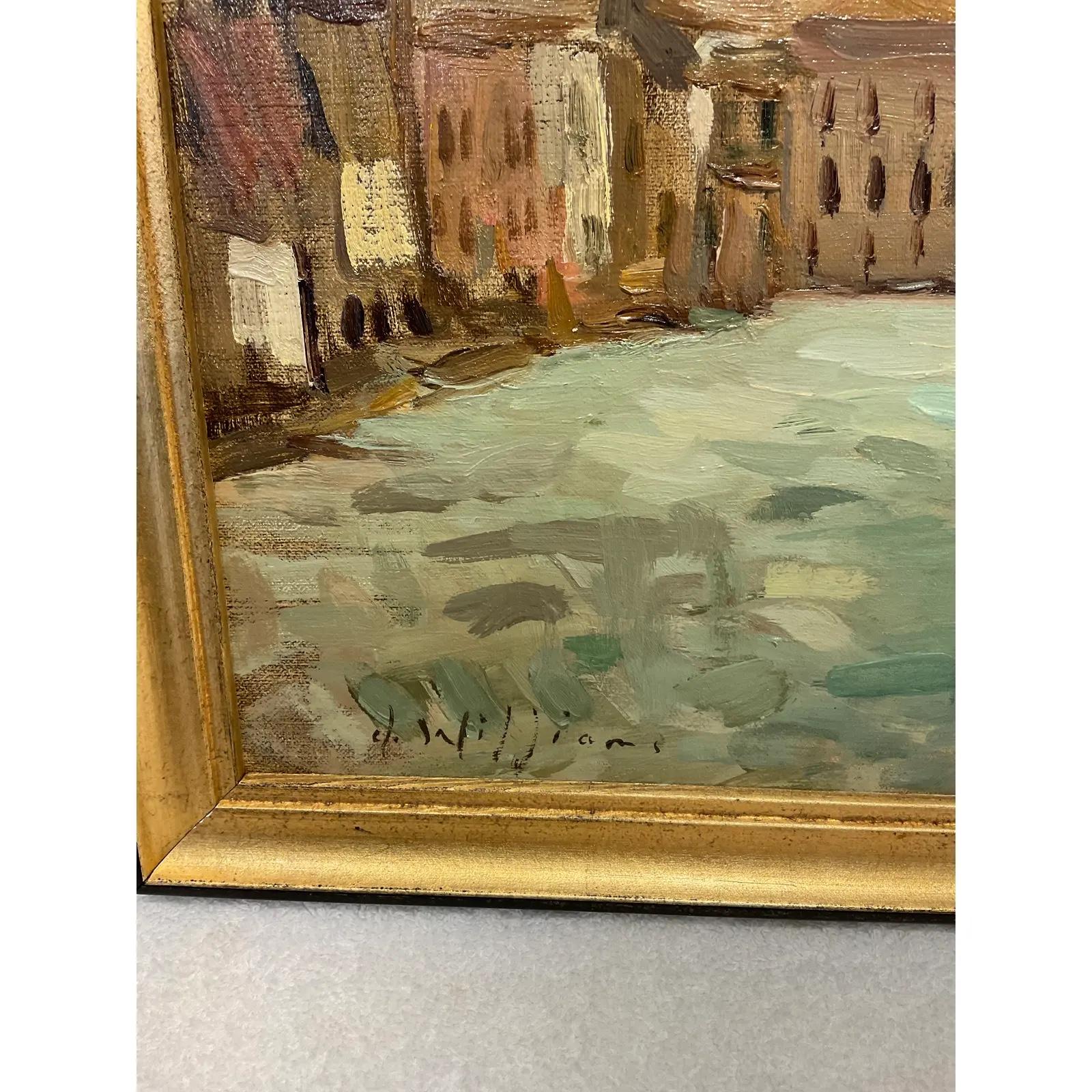 American Venice Sunset Oil Painting