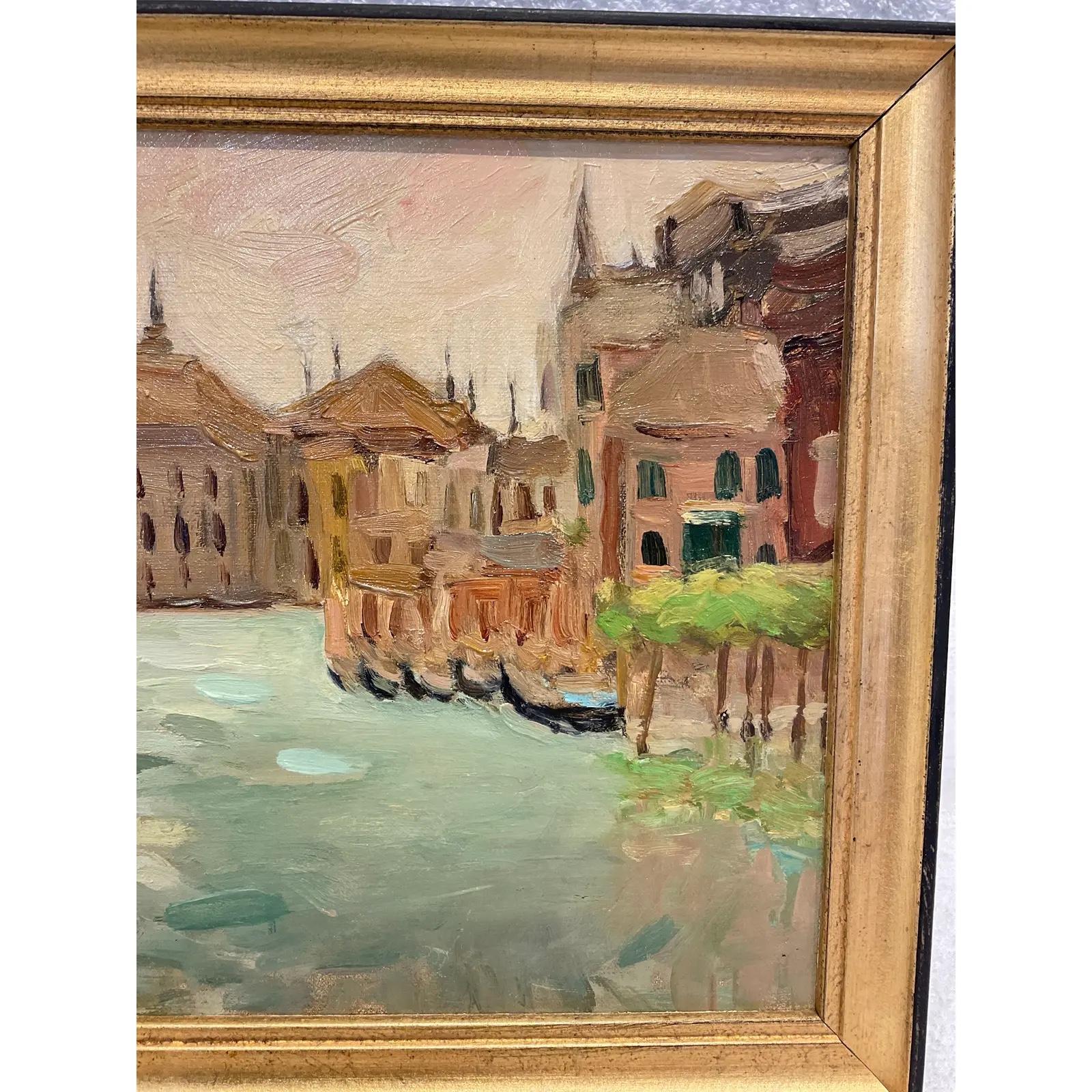 Venice Sunset Oil Painting In Good Condition In Nashville, TN