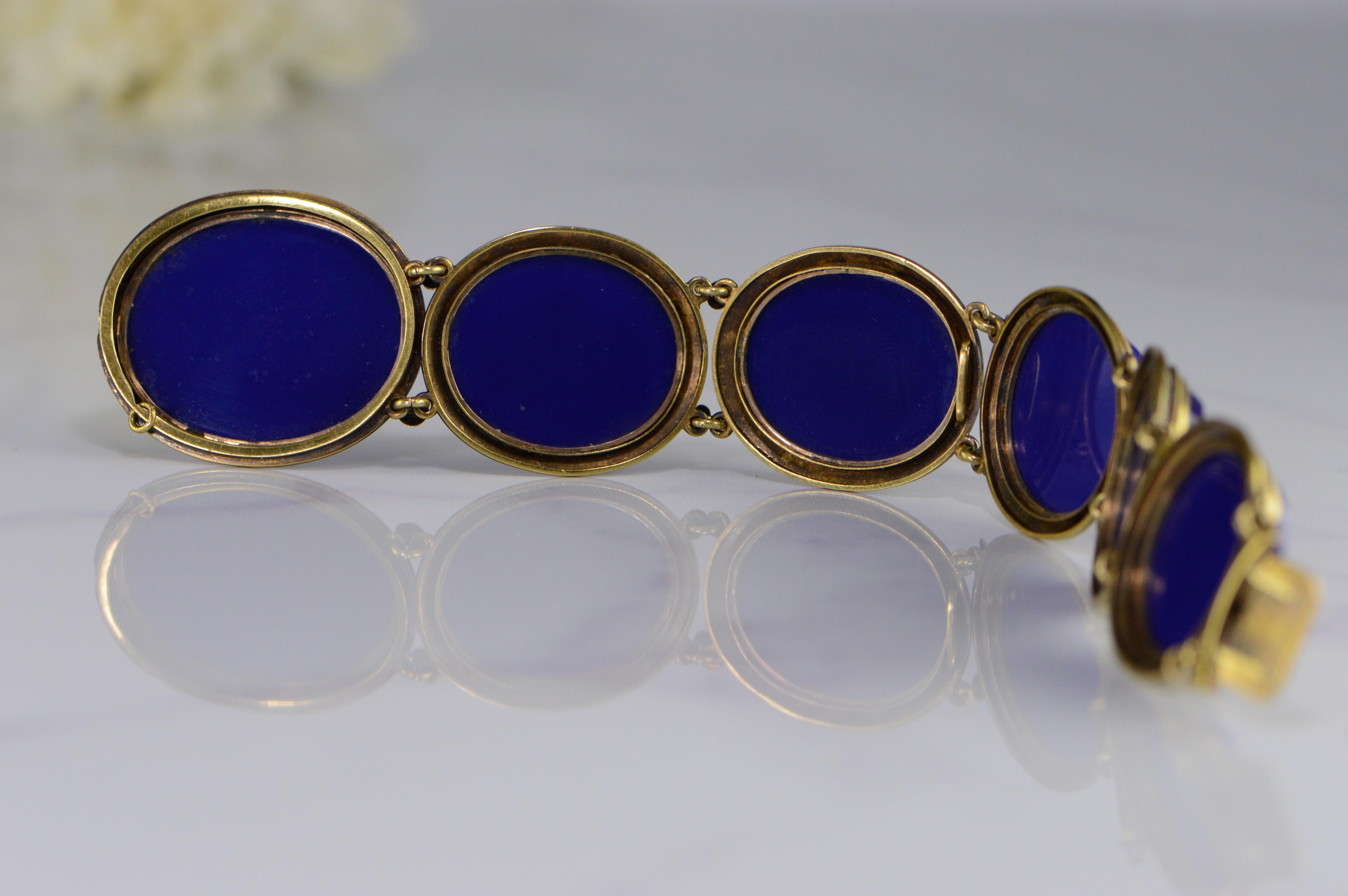 Retro Venice Venetian Italy Micro Mosaic Gold Bracelet For Sale