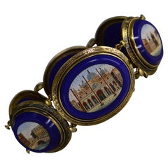 Vintage Venice Venetian Italy Micro Mosaic Gold Bracelet