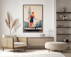Venice Venezia Lido c1930 Italian ENIT Travel Advertising Poster