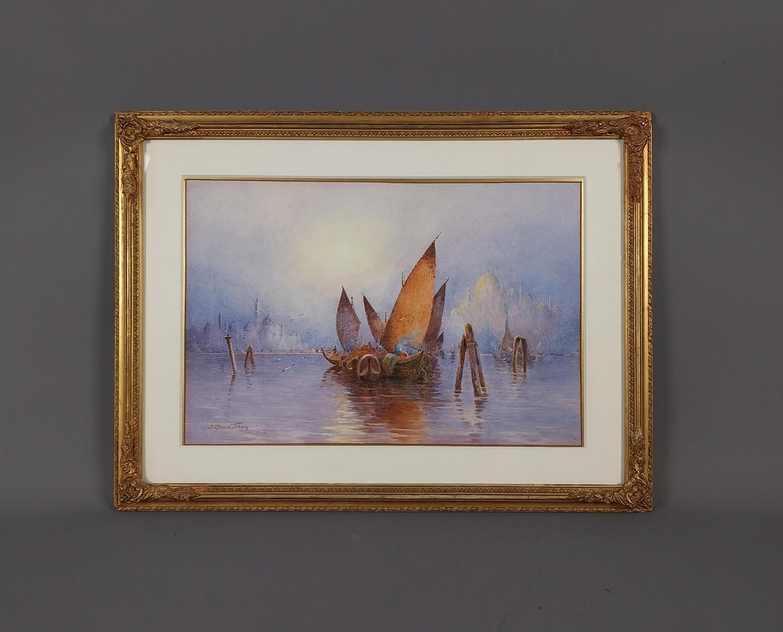 Early 20th Century Painting of Venice Water Colour For Sale