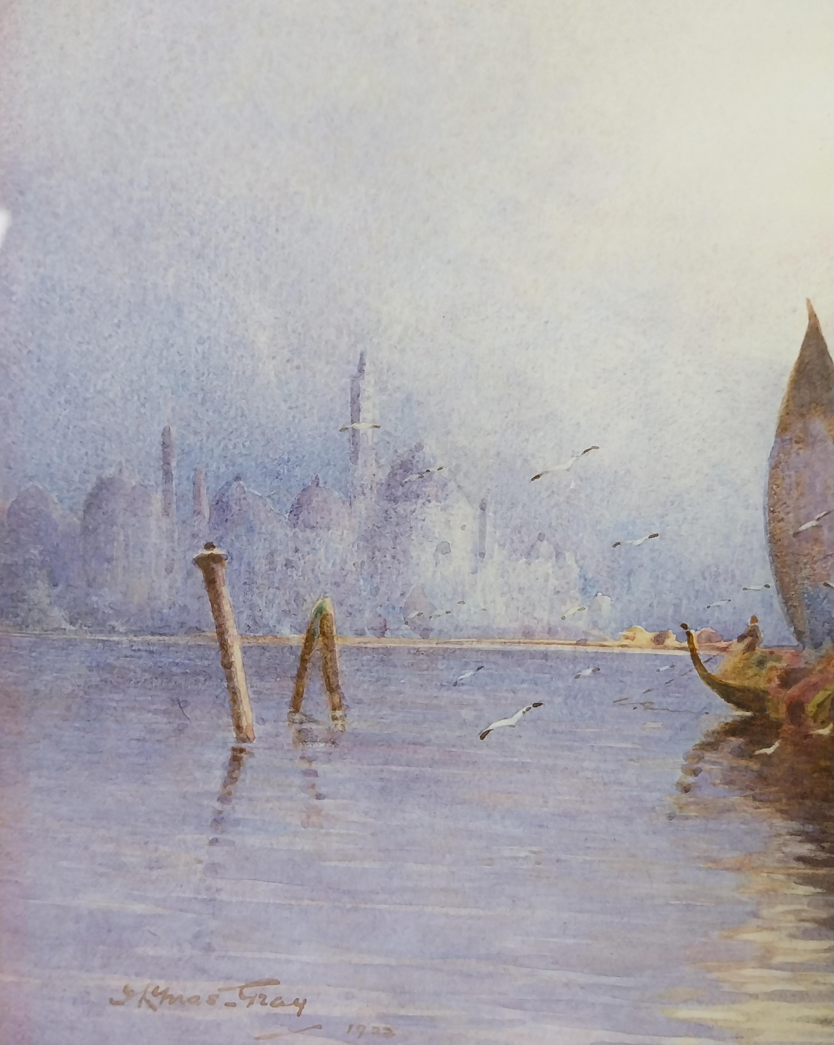 Victorian Venice Water Colour Painting For Sale