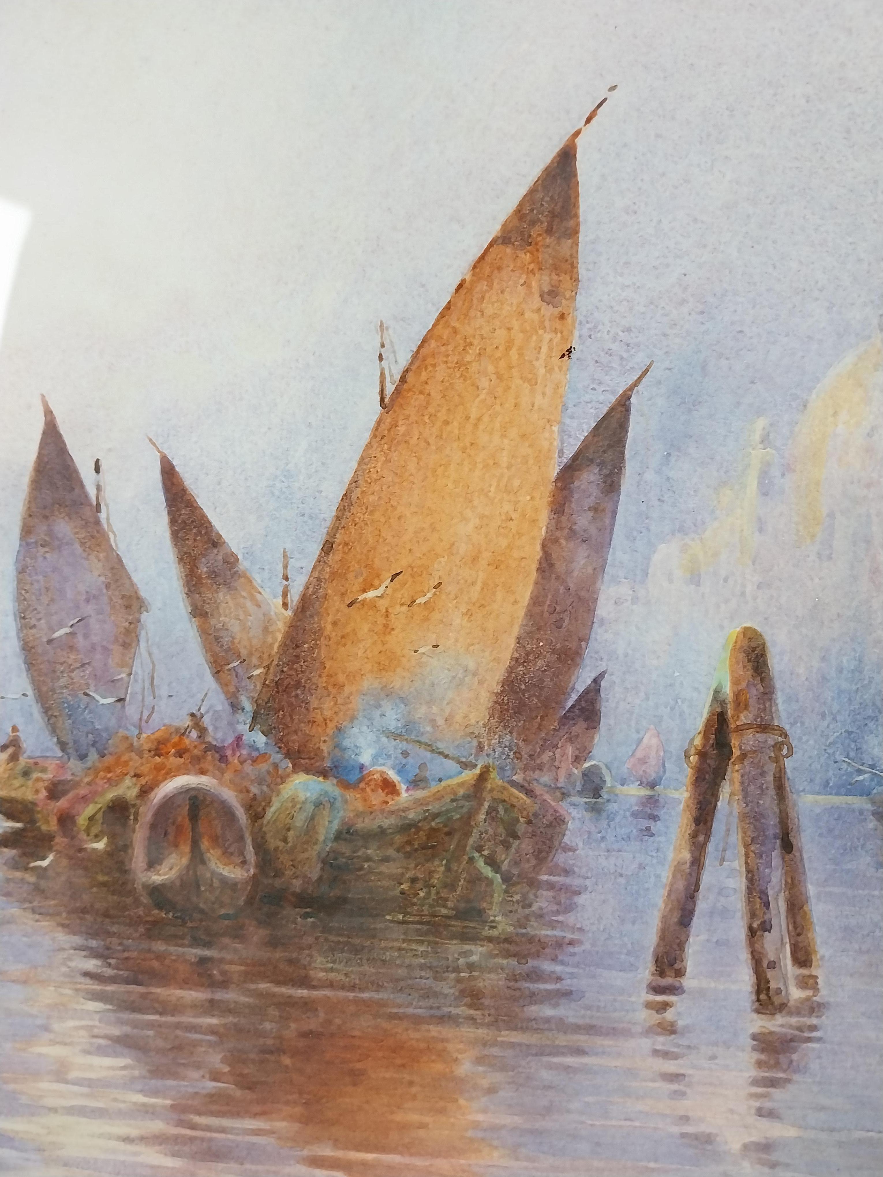 Hand-Painted Venice Water Colour Painting For Sale