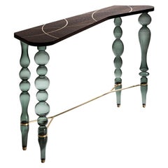 Consola artesanal de madera y cristal Venice de Giordano Viganò y Simone Crestani