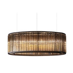 VeniceM Crown of Light, lampe suspendue elliptique en nickel noir mat, par Massimo Tonetto