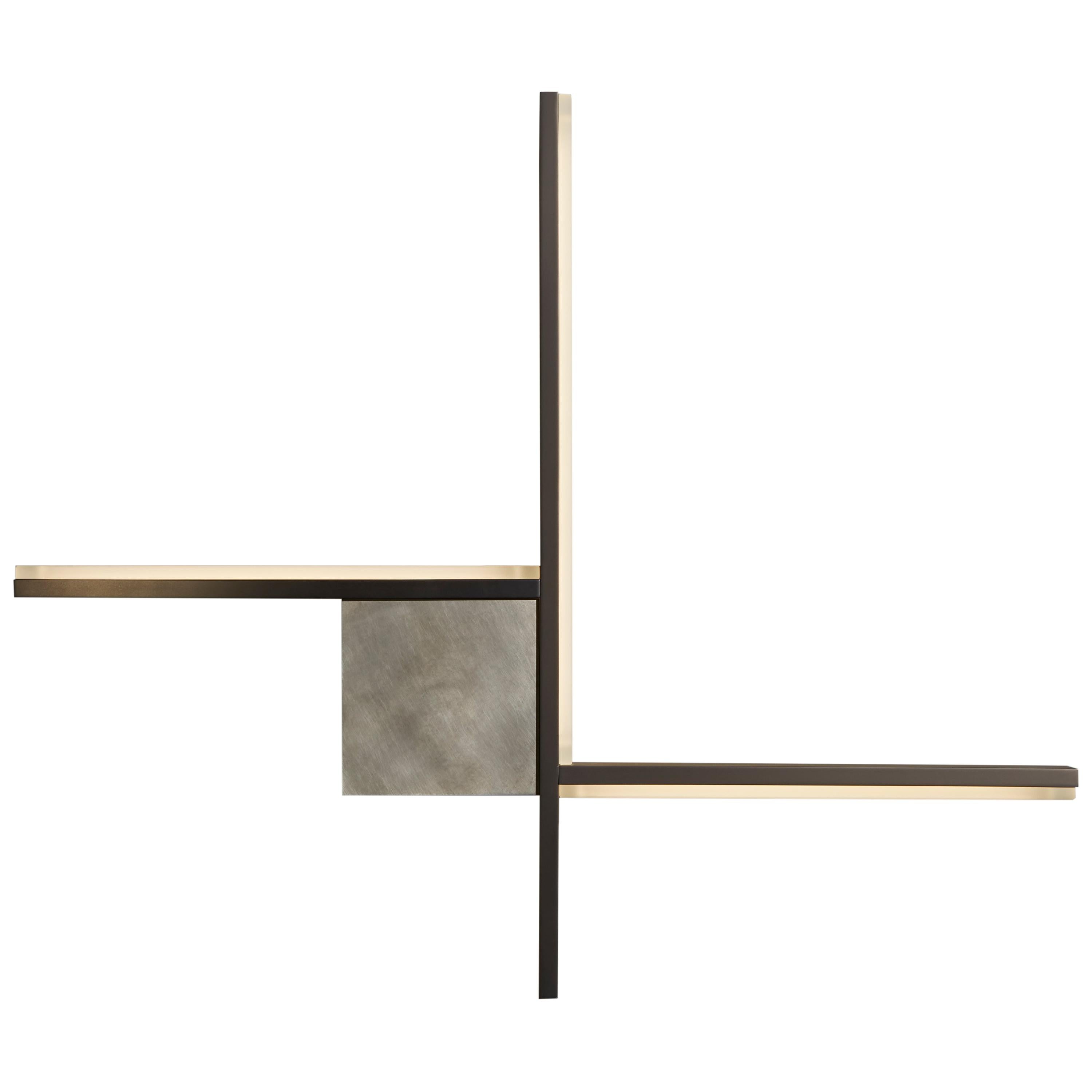 For Sale: Gray (Matte Black Nickel) VeniceM Essence Wall Sconce in Metal by Massimo Tonetto