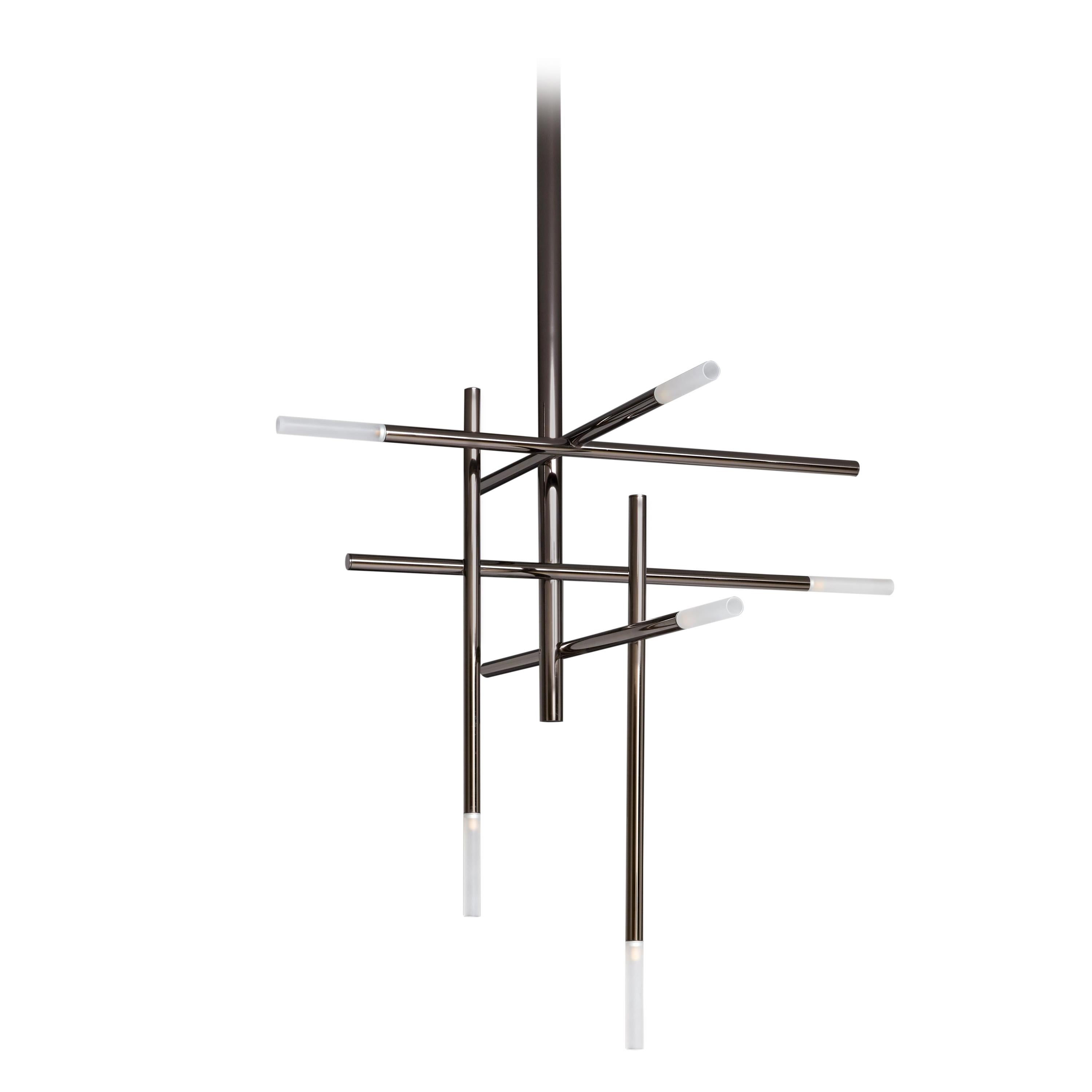 For Sale: Gray (Polished Black Nickel) VeniceM Kitami Medium Pendant Light by Massimo Tonetto