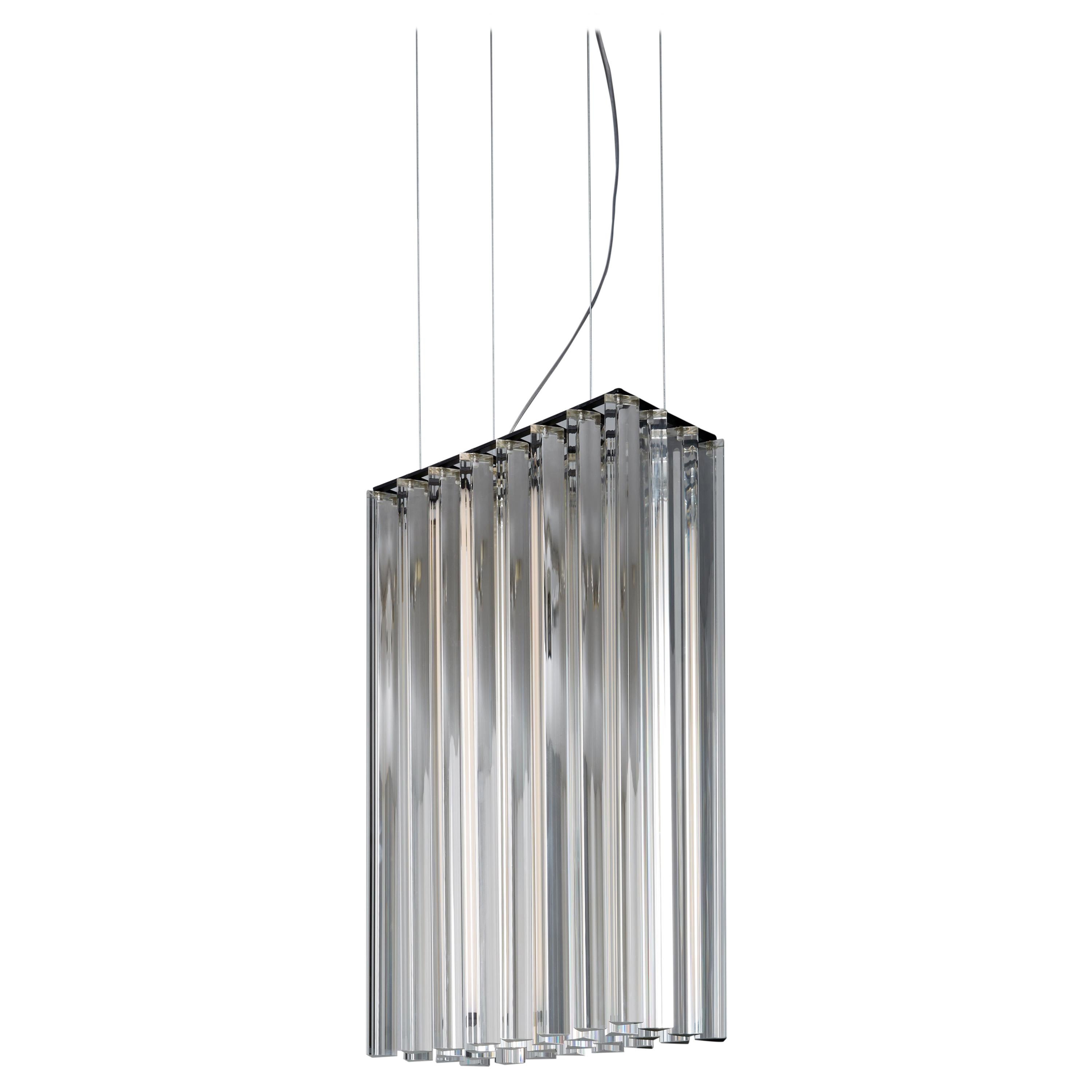 VeniceM Large Grace Suspension Light in Metal and Crystal by Massimo Tonetto For Sale