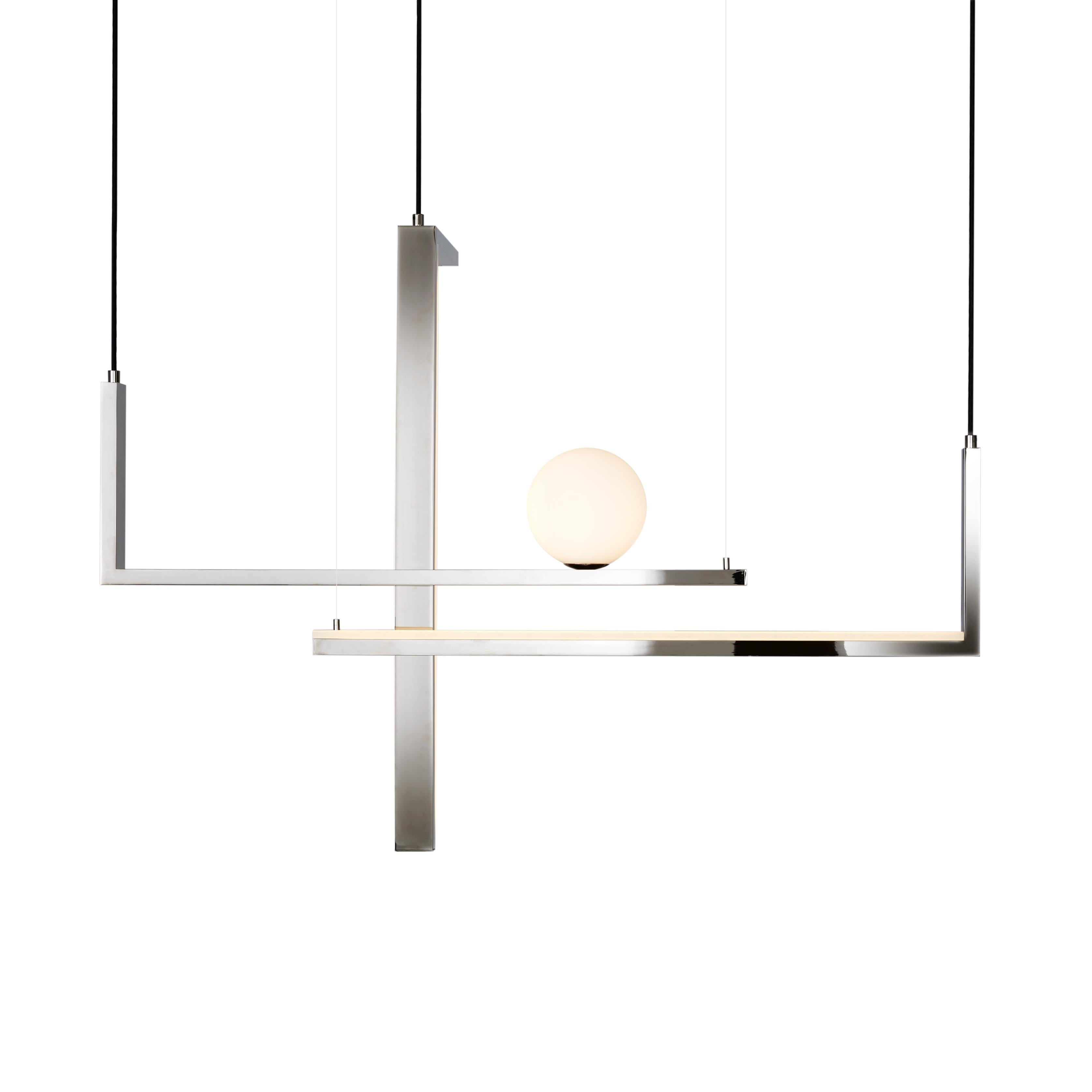Modern VeniceM Less 5 Pendant Light in Metal and Glass by Massimo Tonetto For Sale