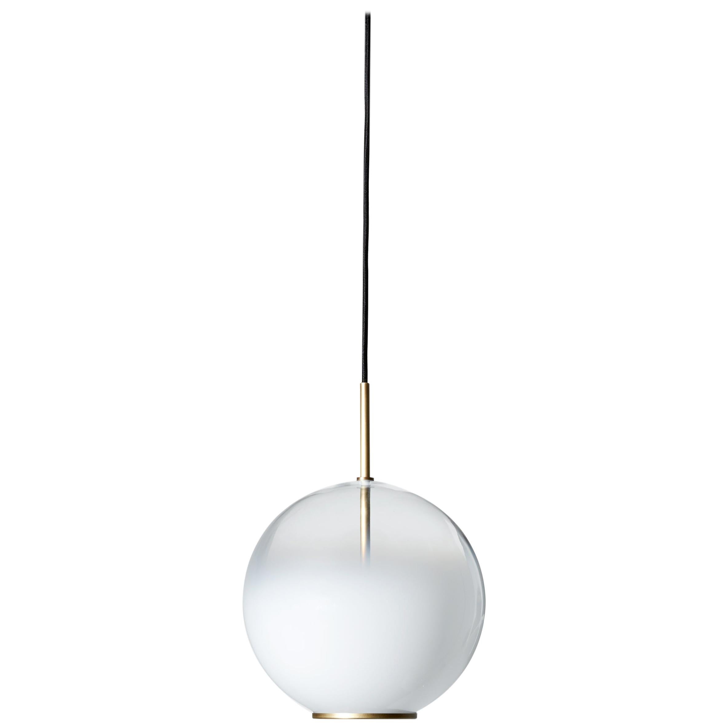 VeniceM Misty Suspension Light in Burnished Brass and Glass by Massimo Tonetto