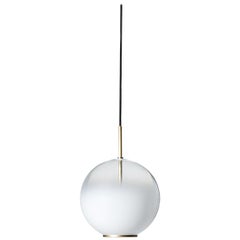 VeniceM Misty Suspension Light in Burnished Brass and Glass by Massimo Tonetto