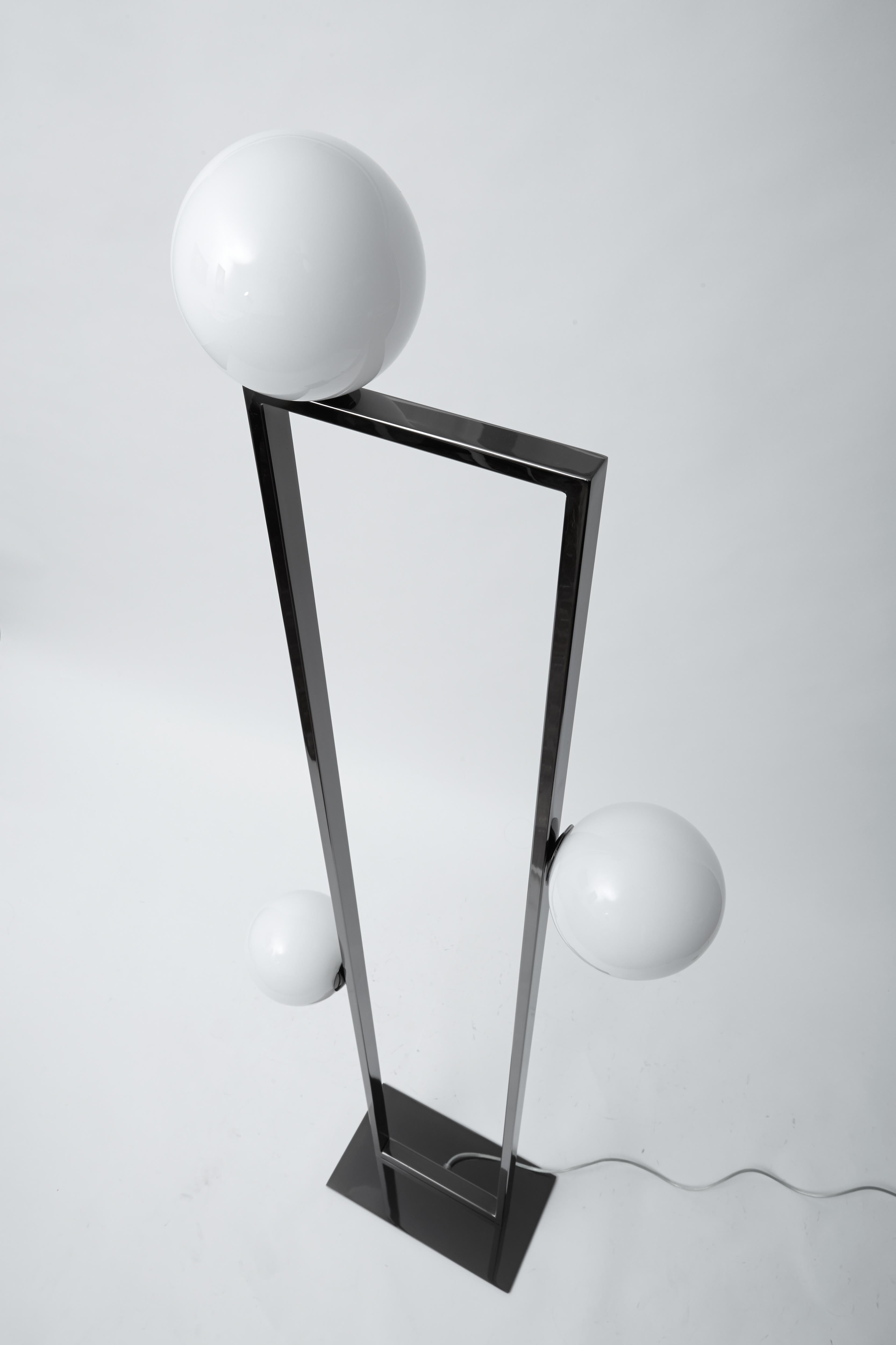 Italian VeniceM Mondrian Floor Light by Massimo Tonetto in Glass and Metal For Sale