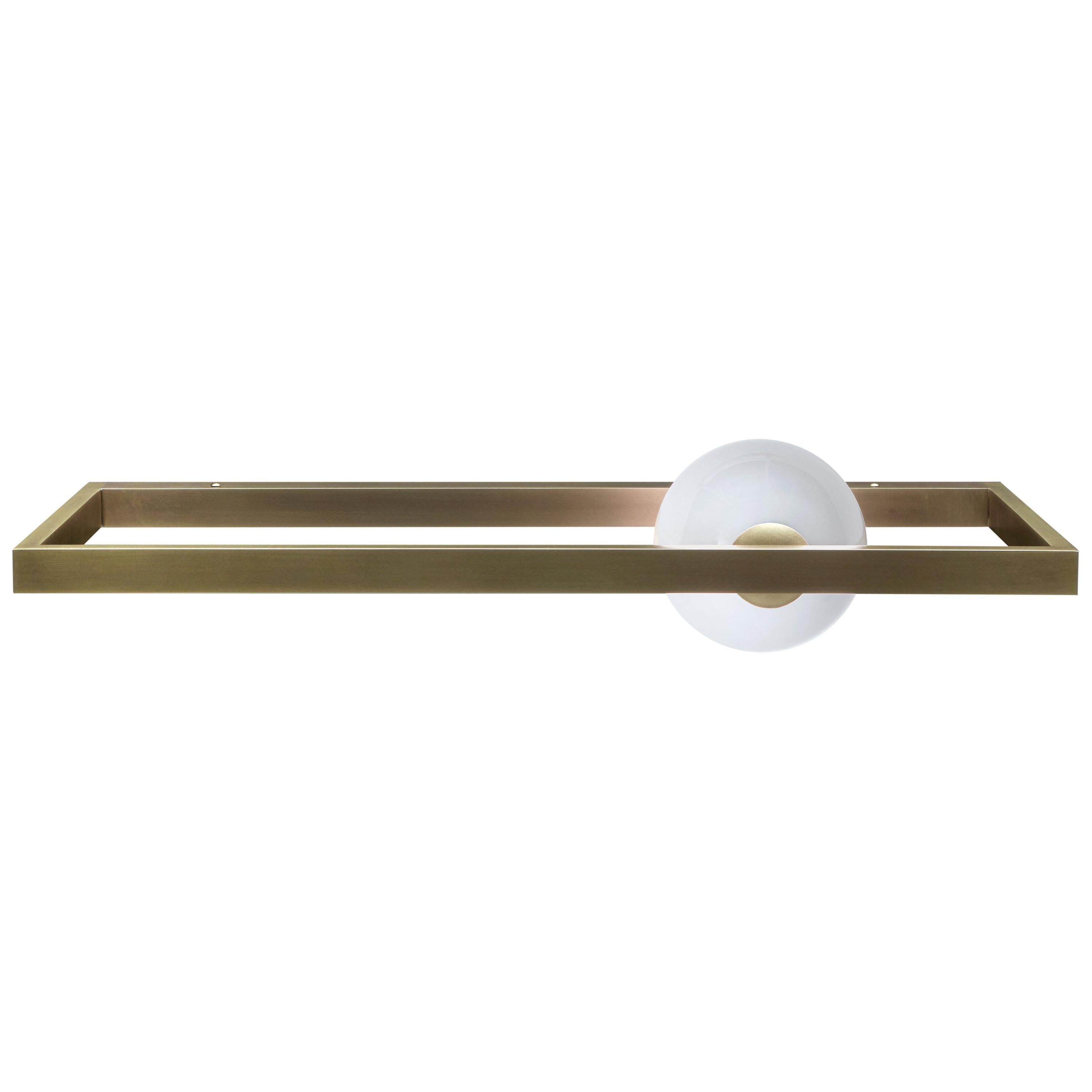 For Sale: Yellow (Burnished Natural Brass) VeniceM Mondrian Wall Sconce by Massimo Tonetto in Glass and Metal