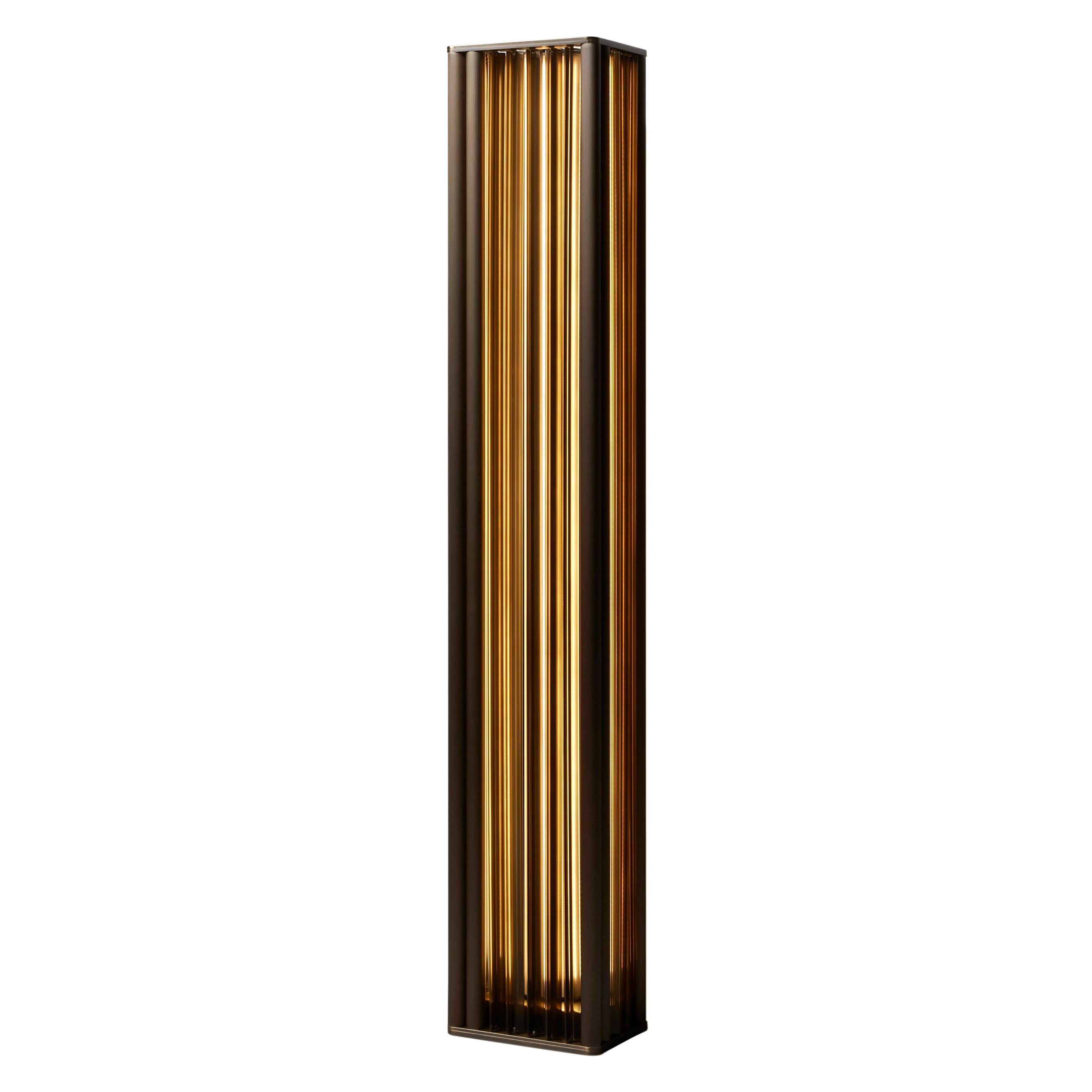 For Sale: Orange (Amber) VeniceM Numa Floor Light in Brass and Glass by Massimo Tonetto