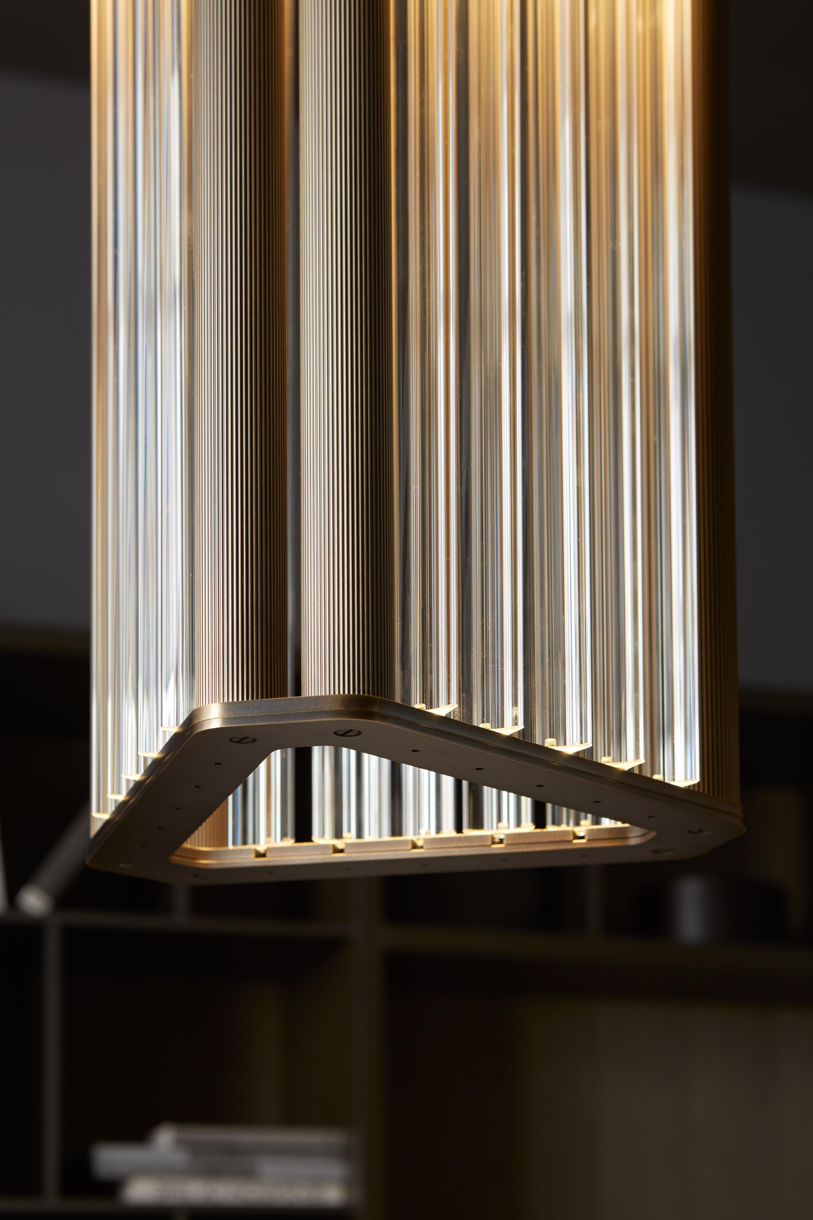 Modern VeniceM Numa Pendant Light in Brass and Glass by Massimo Tonetto For Sale