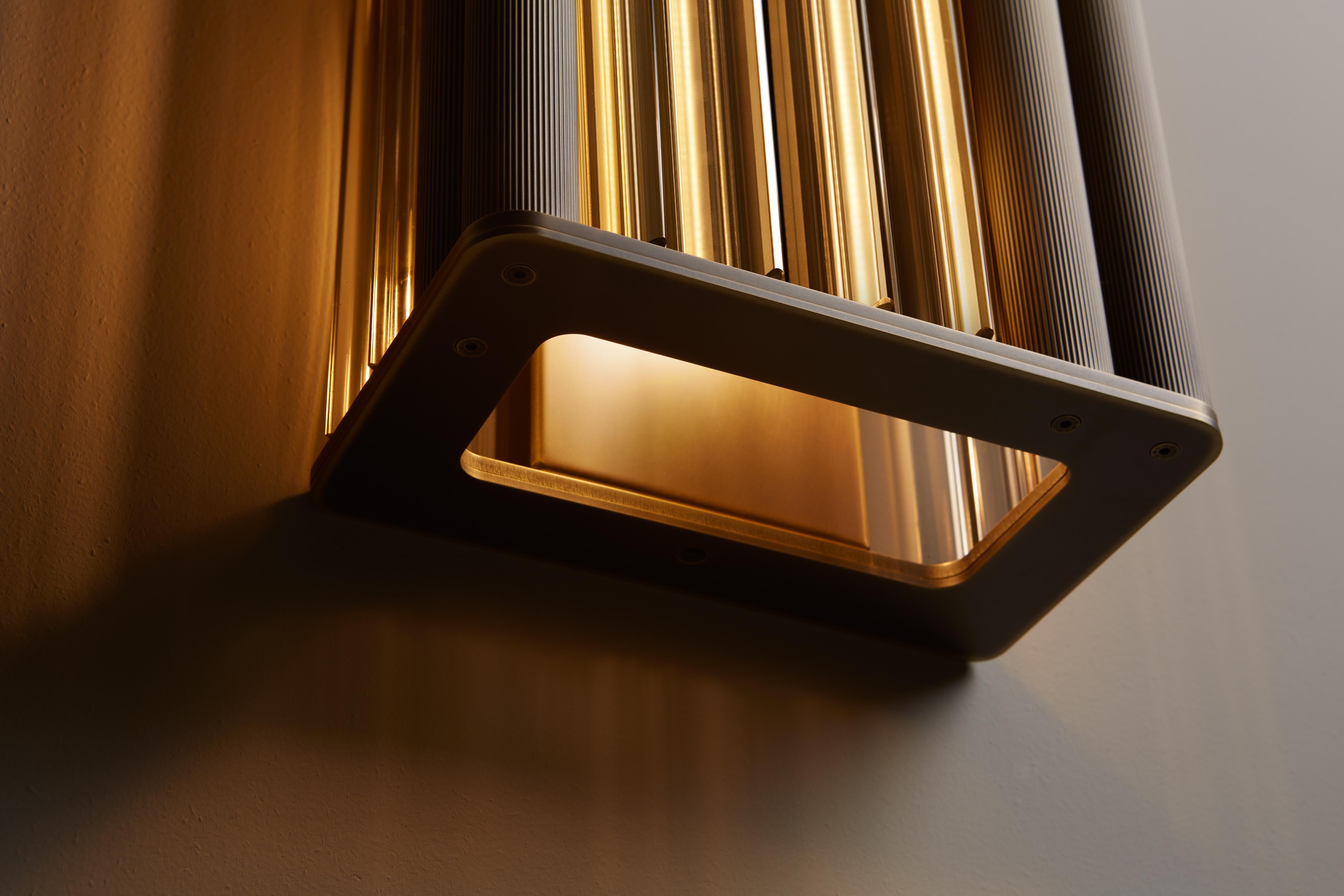 Modern VeniceM Numa Wall Sconce in Brass and Glass by Massimo Tonetto For Sale
