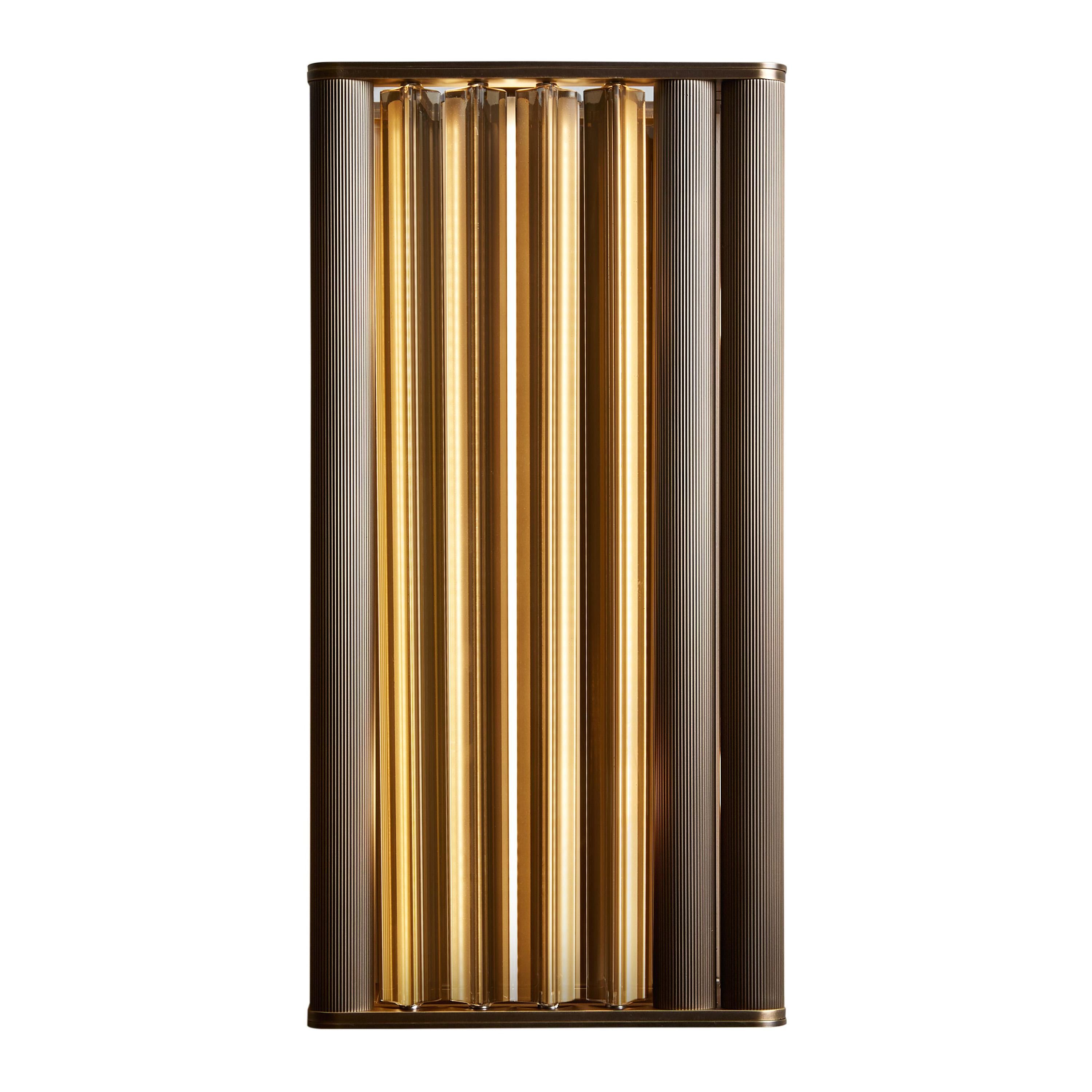 For Sale: Orange (Amber) VeniceM Numa Wall Sconce in Brass and Glass by Massimo Tonetto