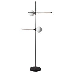 VeniceM Pinocchio Floor Light in Matte Black Nickel and Glass by Massimo Tonetto