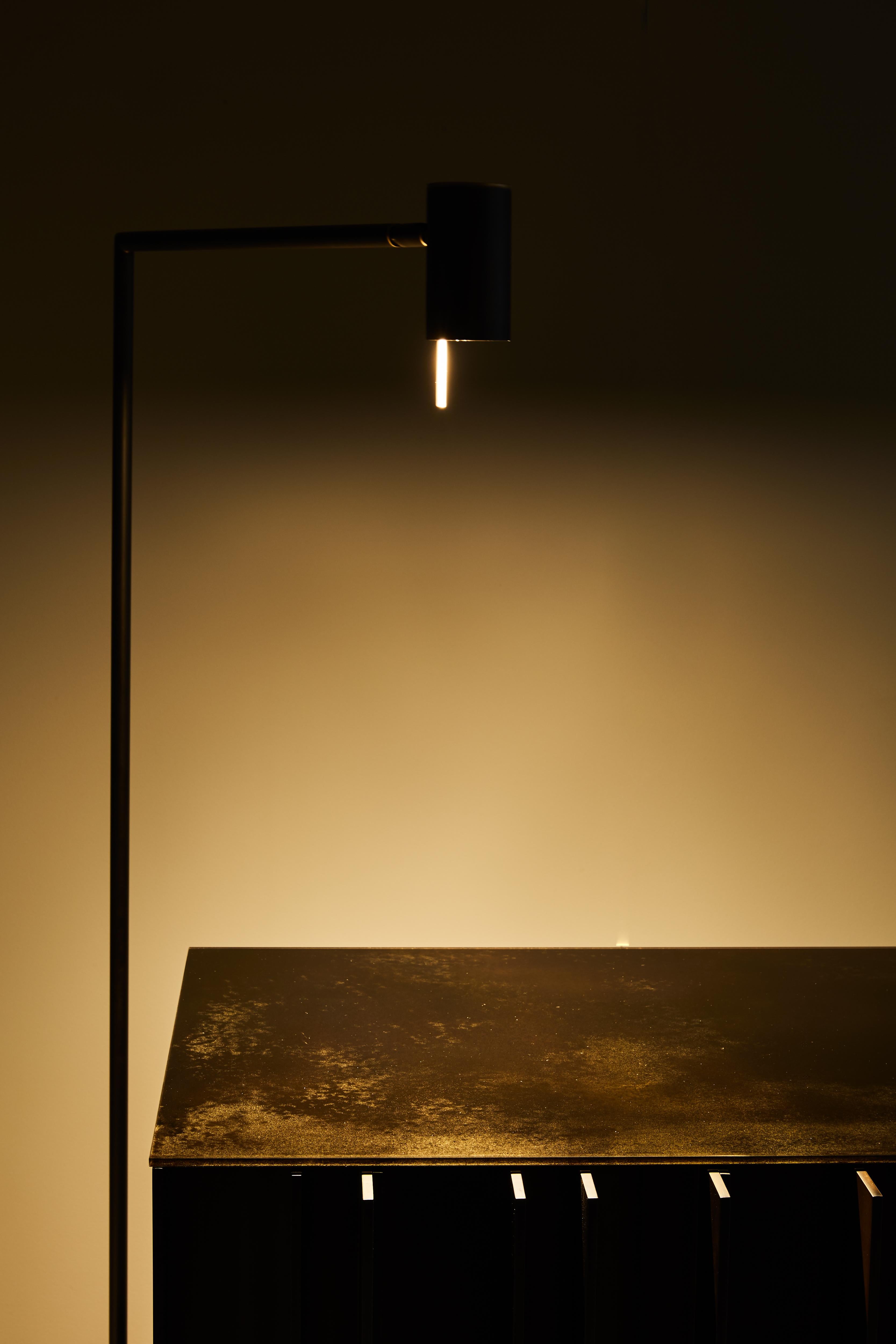 Modern VeniceM Rectus Floor Light in Dark Burnished Brass by Massimo Tonetto For Sale