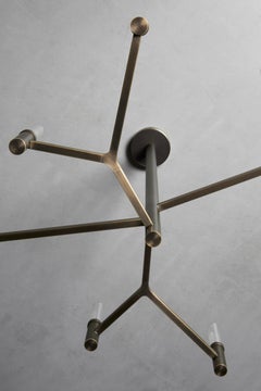 VeniceM Roots Chandelier in Burnished Brass and Glass by Massimo Tonetto