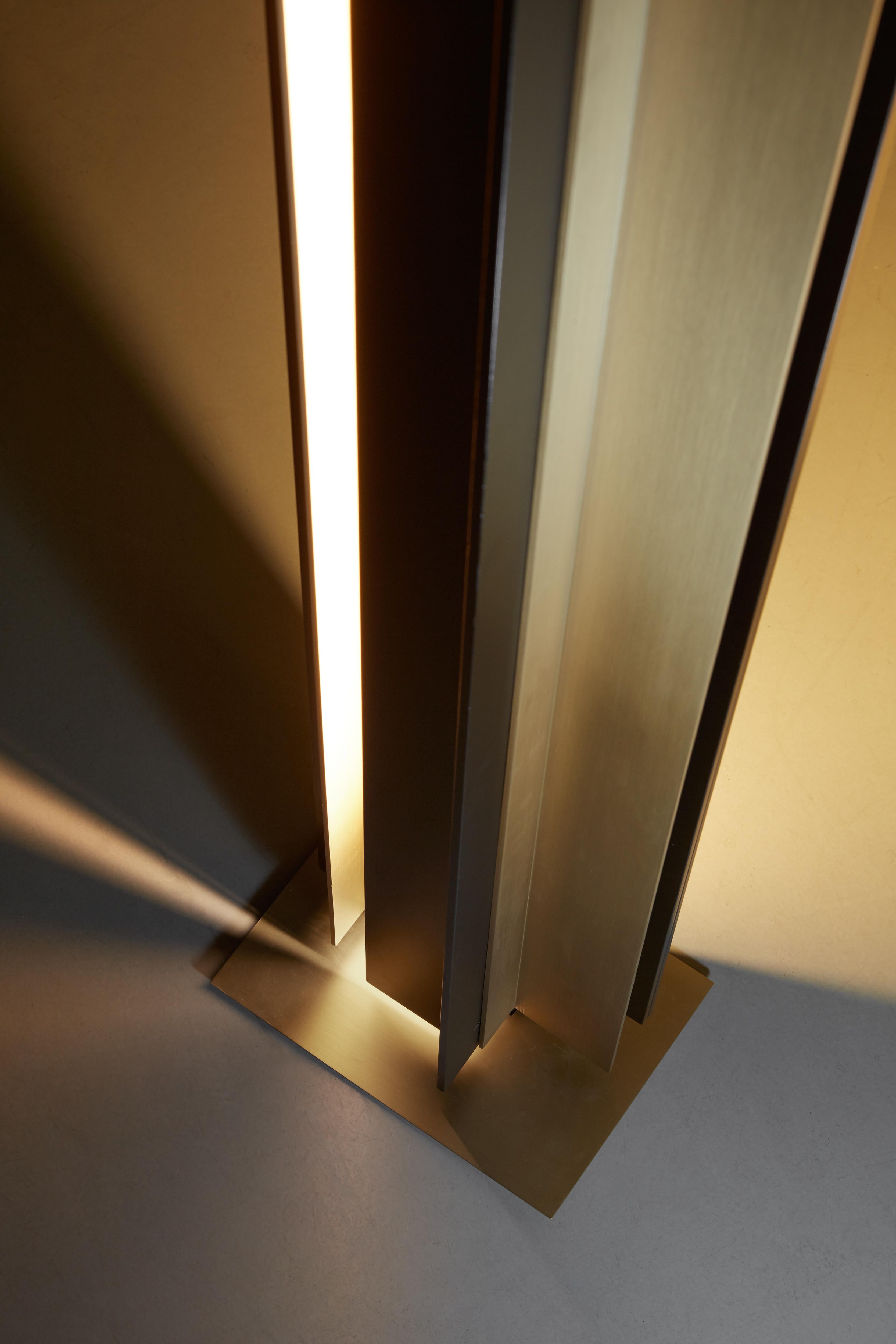 Modern VeniceM Secret Floor Light in Burnished Brass by Massimo Tonetto For Sale