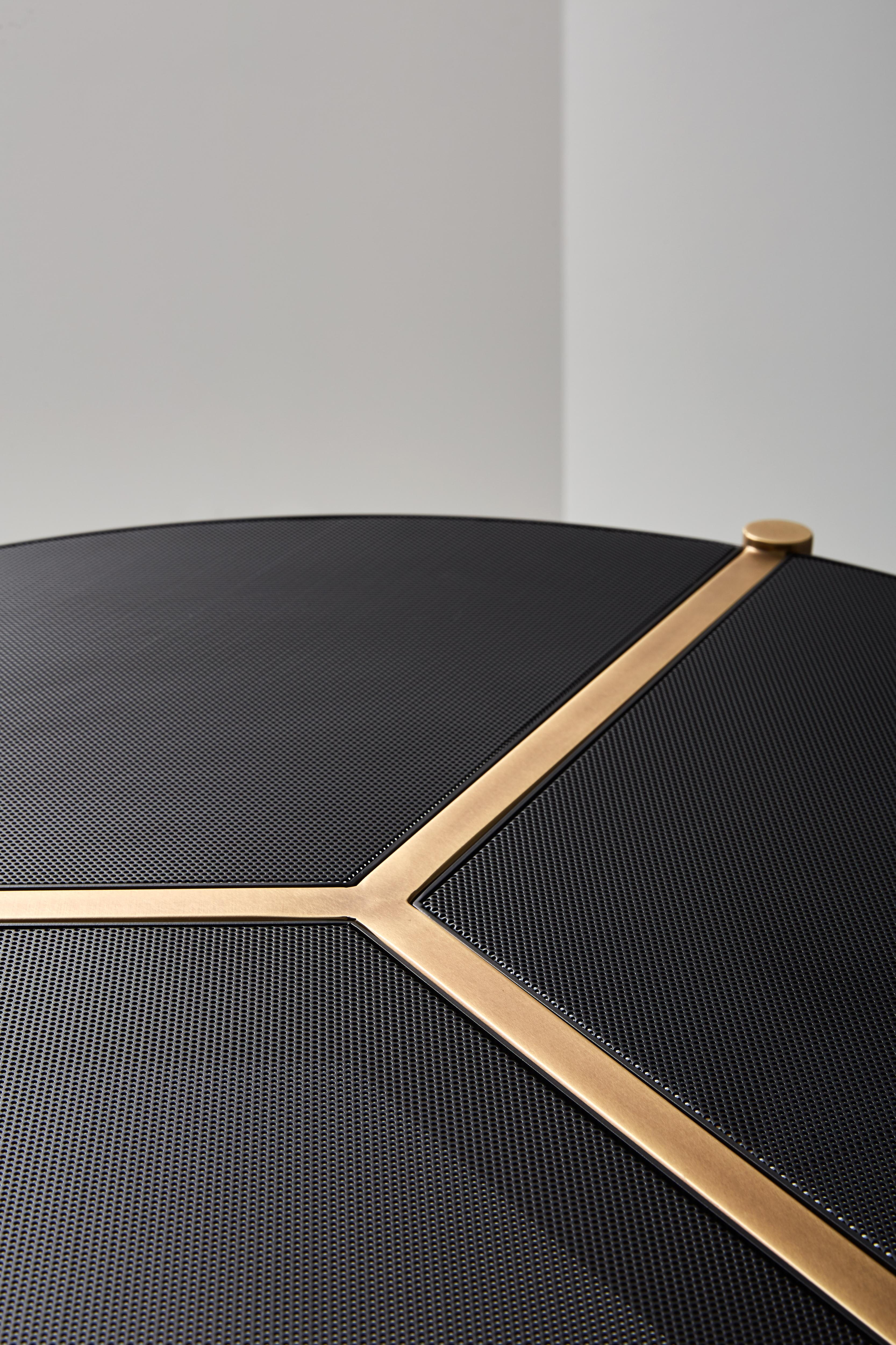 Modern VeniceM Urban Coffee Table in Brass and Metal by Massimo Tonetto For Sale