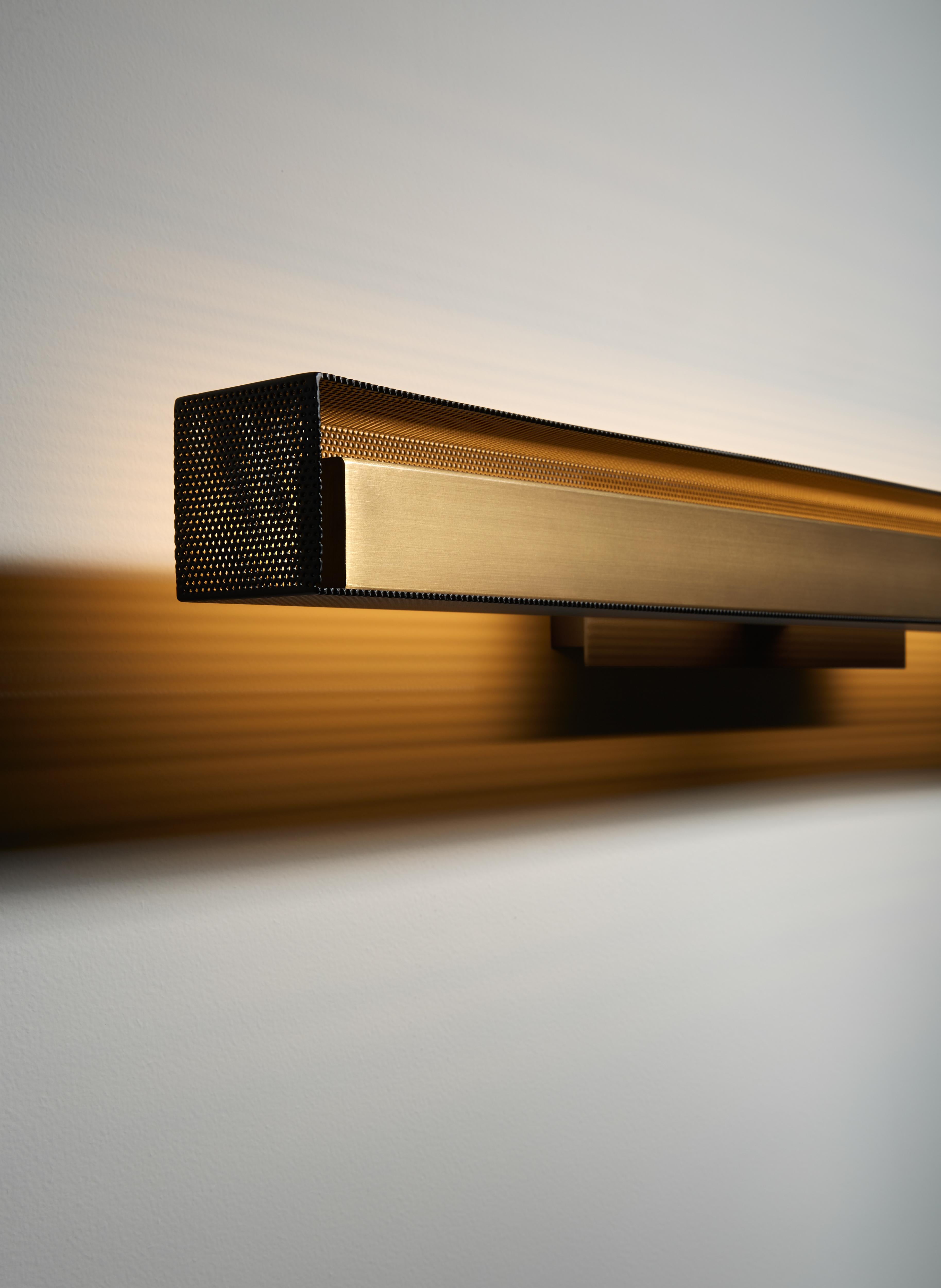 Modern VeniceM Urban Lightline Wall Light in Burnished Brass & Metal by Massimo Tonetto For Sale