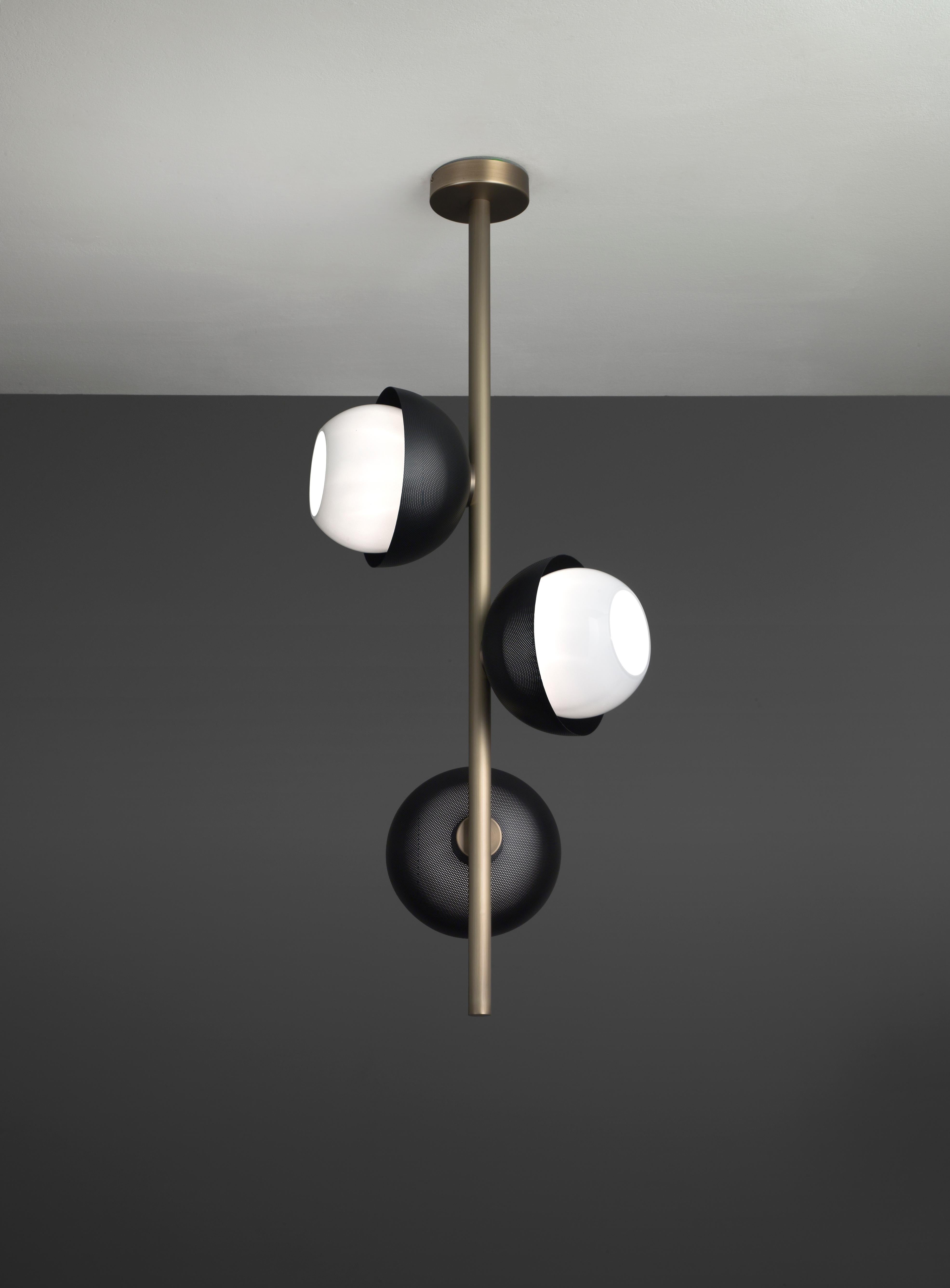 italien VeniceM Urban Pendant Light 3 en laiton bruni par Massimo Tonetto en vente