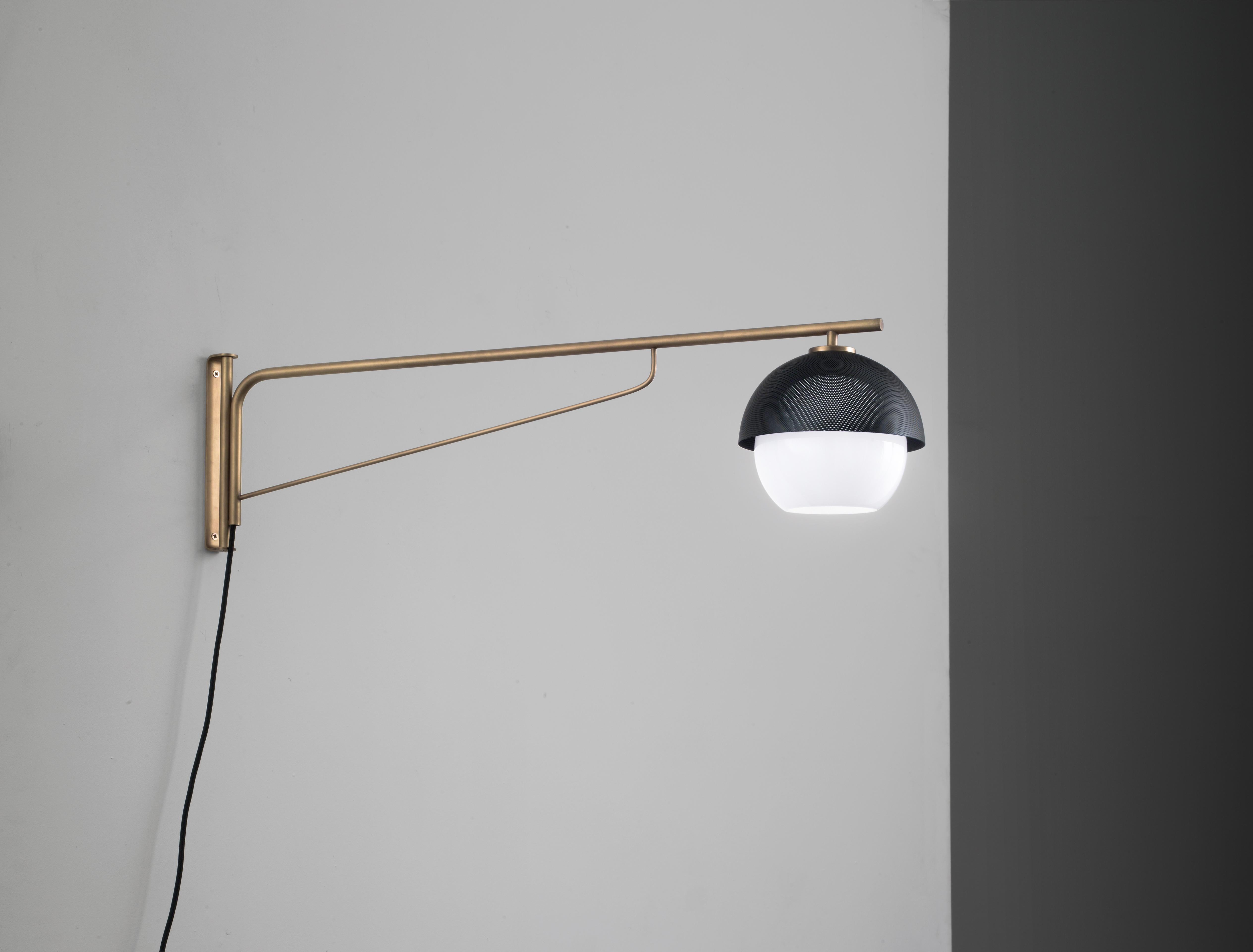 Modern VeniceM Urban Turn Arm Wall Light in Light Burnished Brass by Massimo Tonetto For Sale