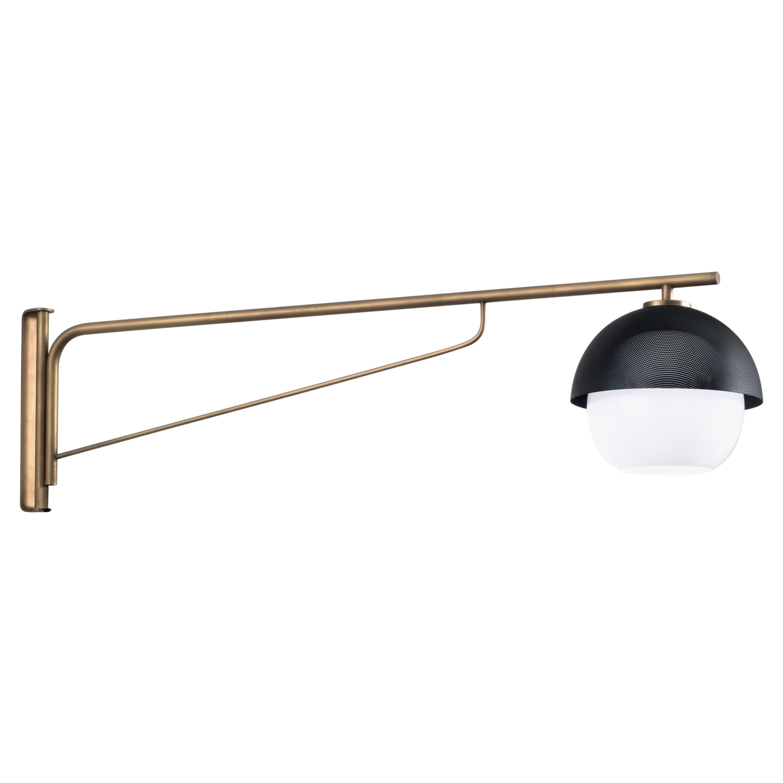 VeniceM Urban Turn Arm Wall Light in Light Burnished Brass by Massimo Tonetto