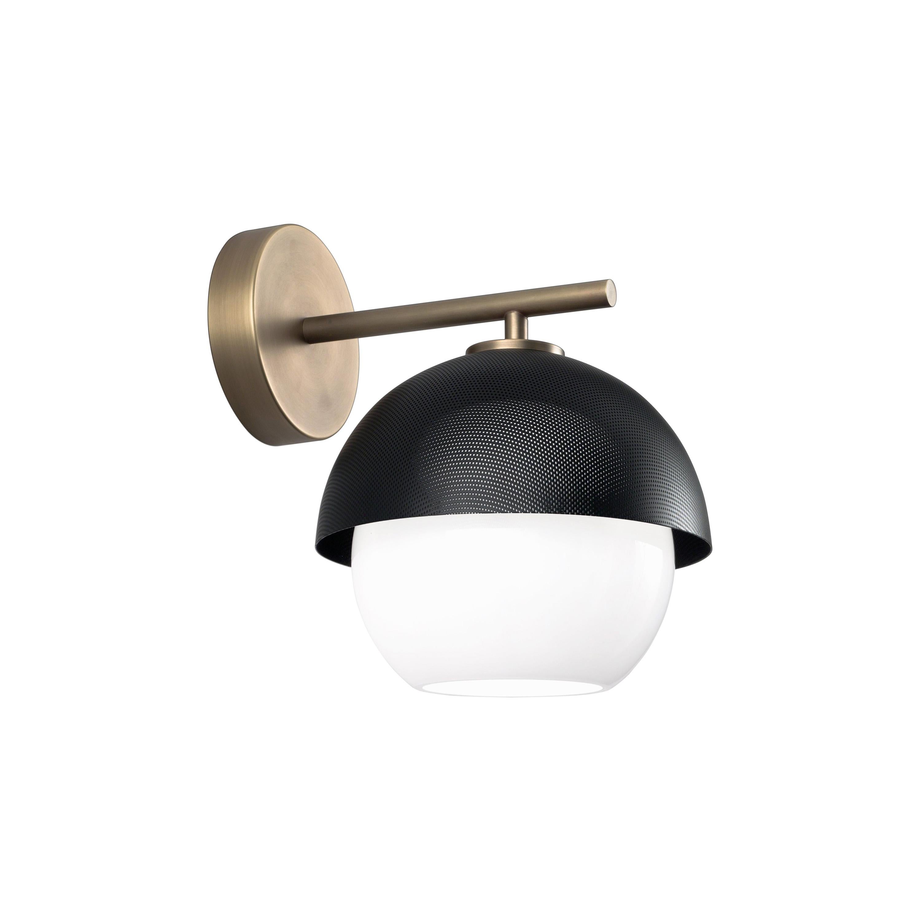 For Sale: Gray (Matte Black Nickel) VeniceM Urban Wall Sconce in Light Burnished Brass by Massimo Tonetto