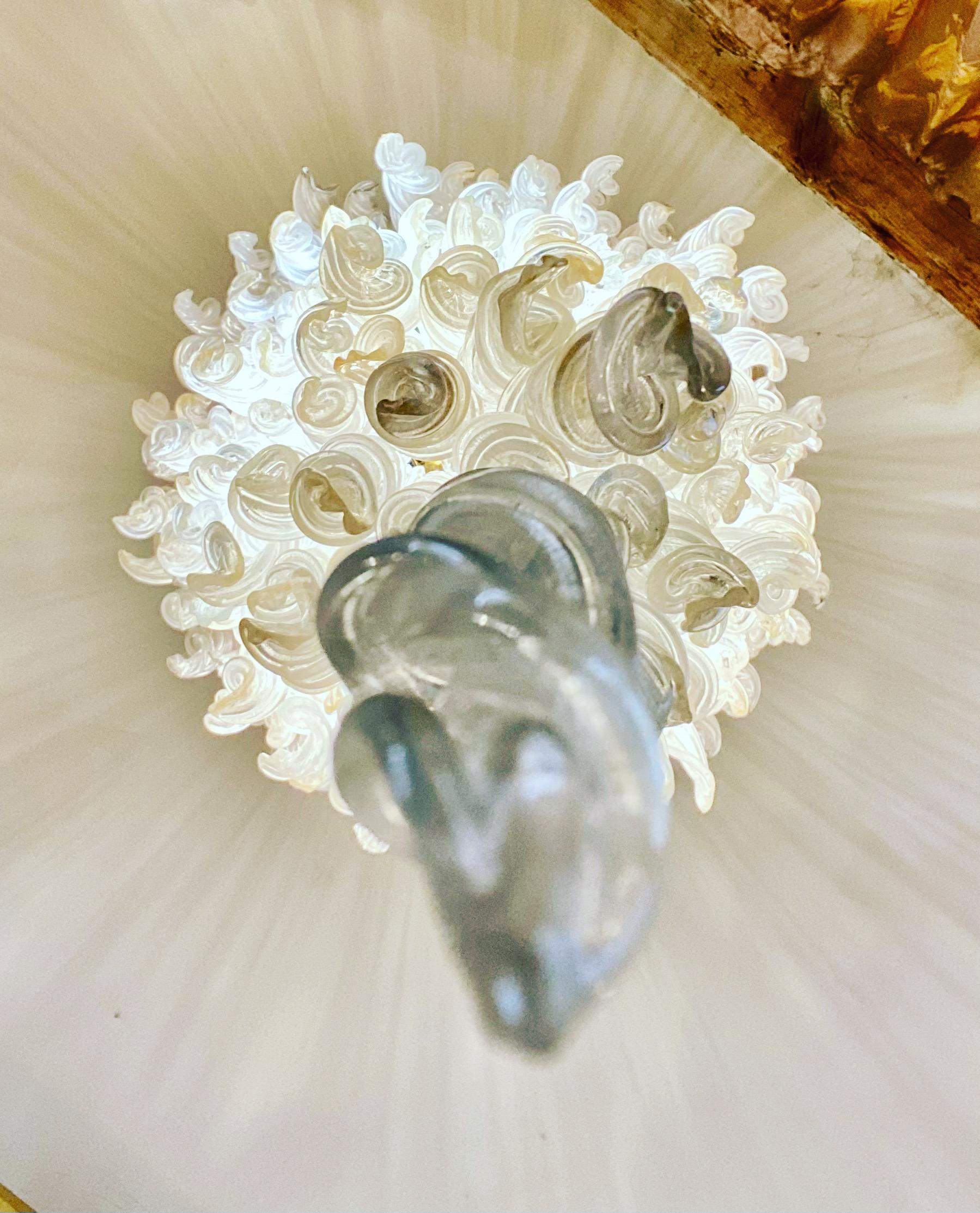 Fin du 20e siècle Lampe à suspension en cascade en verre de Murano, modèle unique en vente