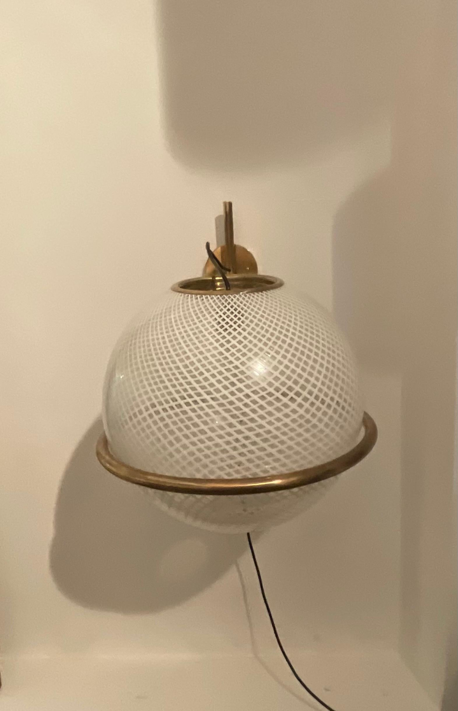 VENINI - 1 aplique reticello de cristal de Murano - ITALIA Años 50 en venta 6