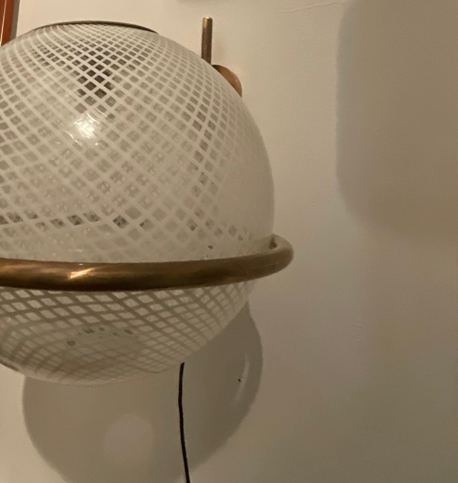 VENINI - 1 aplique reticello de cristal de Murano - ITALIA Años 50 en venta 8