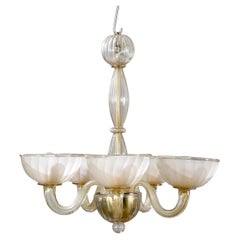 Venini  1930s  "Vetro Soffiato" Chandelier
