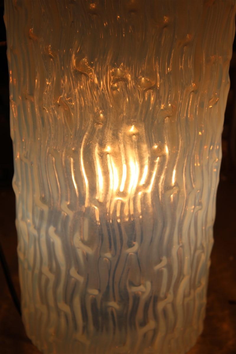Venini 1960s Iridescent Murano Glass Cylinder Table Lamp Made in Italy, 1960s For Sale 6