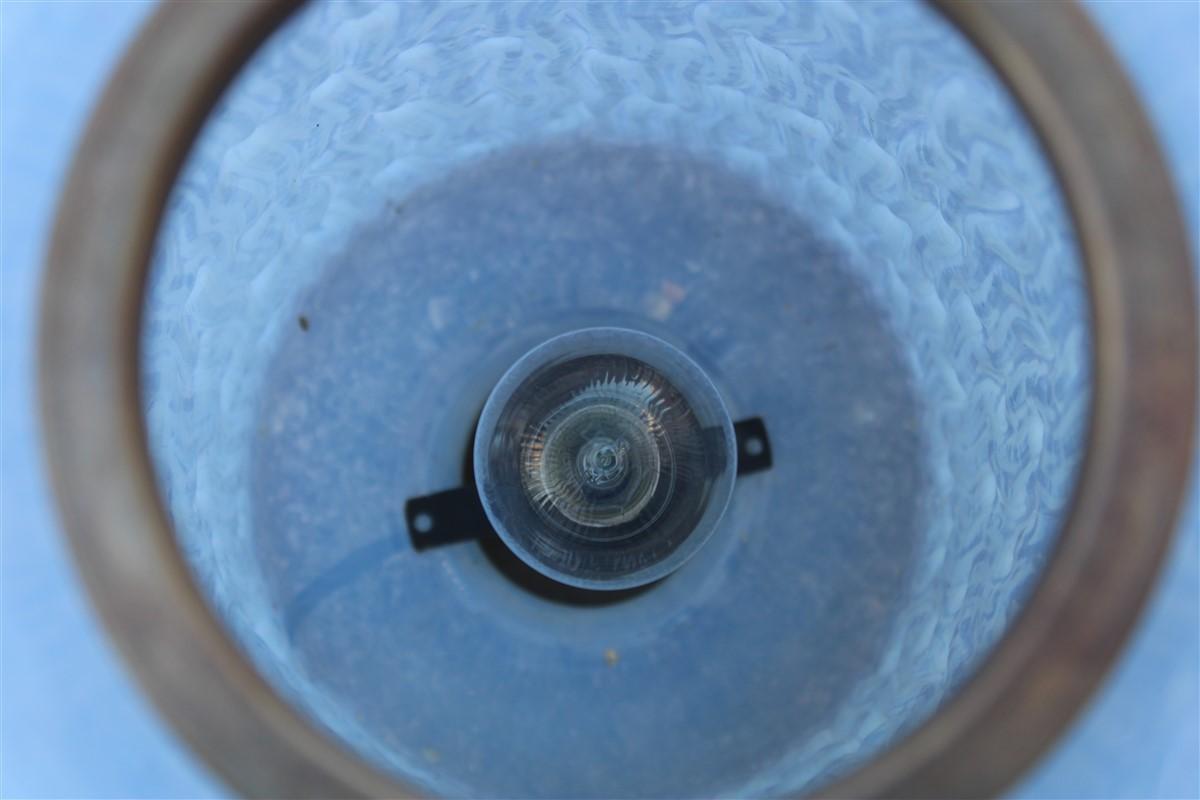 Milieu du XXe siècle Lampe de bureau cylindrique en verre de Murano irisé Venini des années 1960, fabriquée en Italie, années 1960 en vente