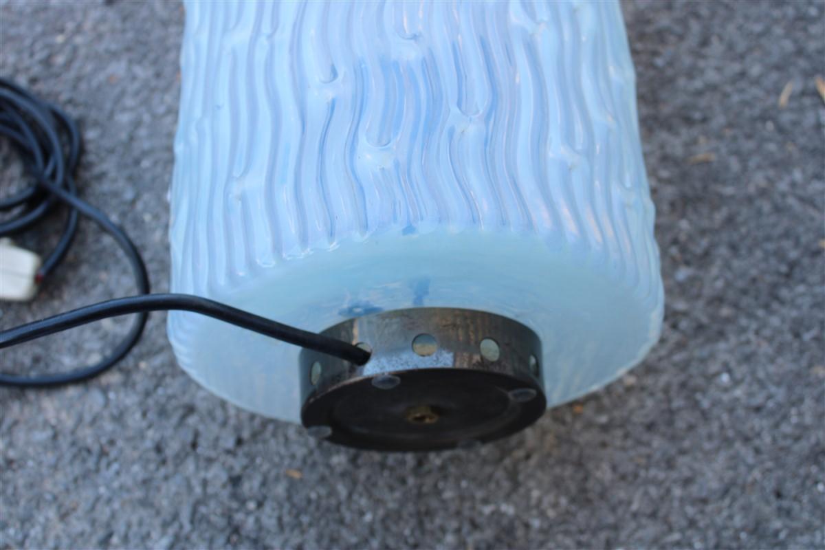 Venini 1960s Iridescent Murano Glass Cylinder Table Lamp Made in Italy, 1960s For Sale 2