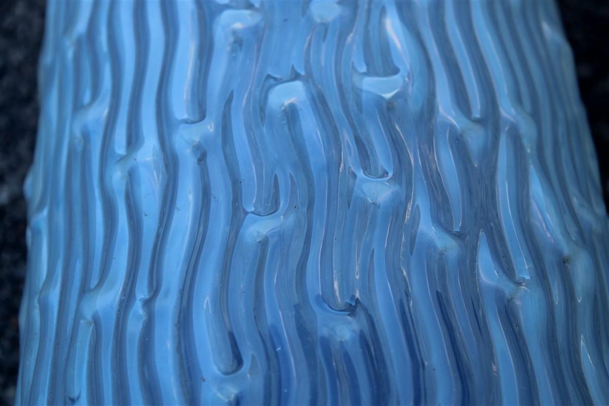 Venini Lámpara de mesa cilíndrica de cristal de Murano iridiscente de los años 60 Fabricada en Italia, años 60 en venta 2