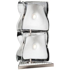 Venini 2-Piece Veliero Table Lamp in White and Clear by Tadao Ando