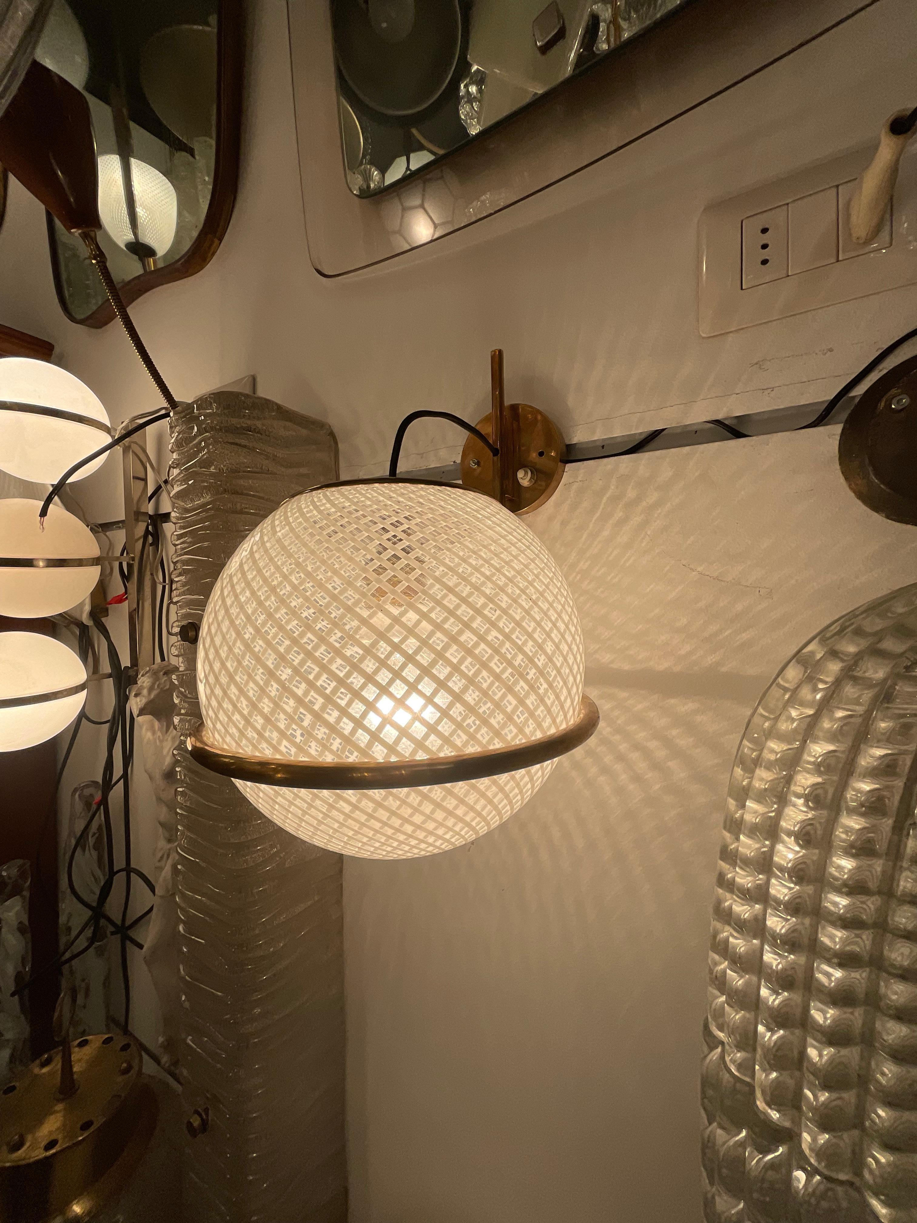 VENINI -3 appliques  anni 50 vetro murano e ottone - ITALIA 1950 in vendita 5