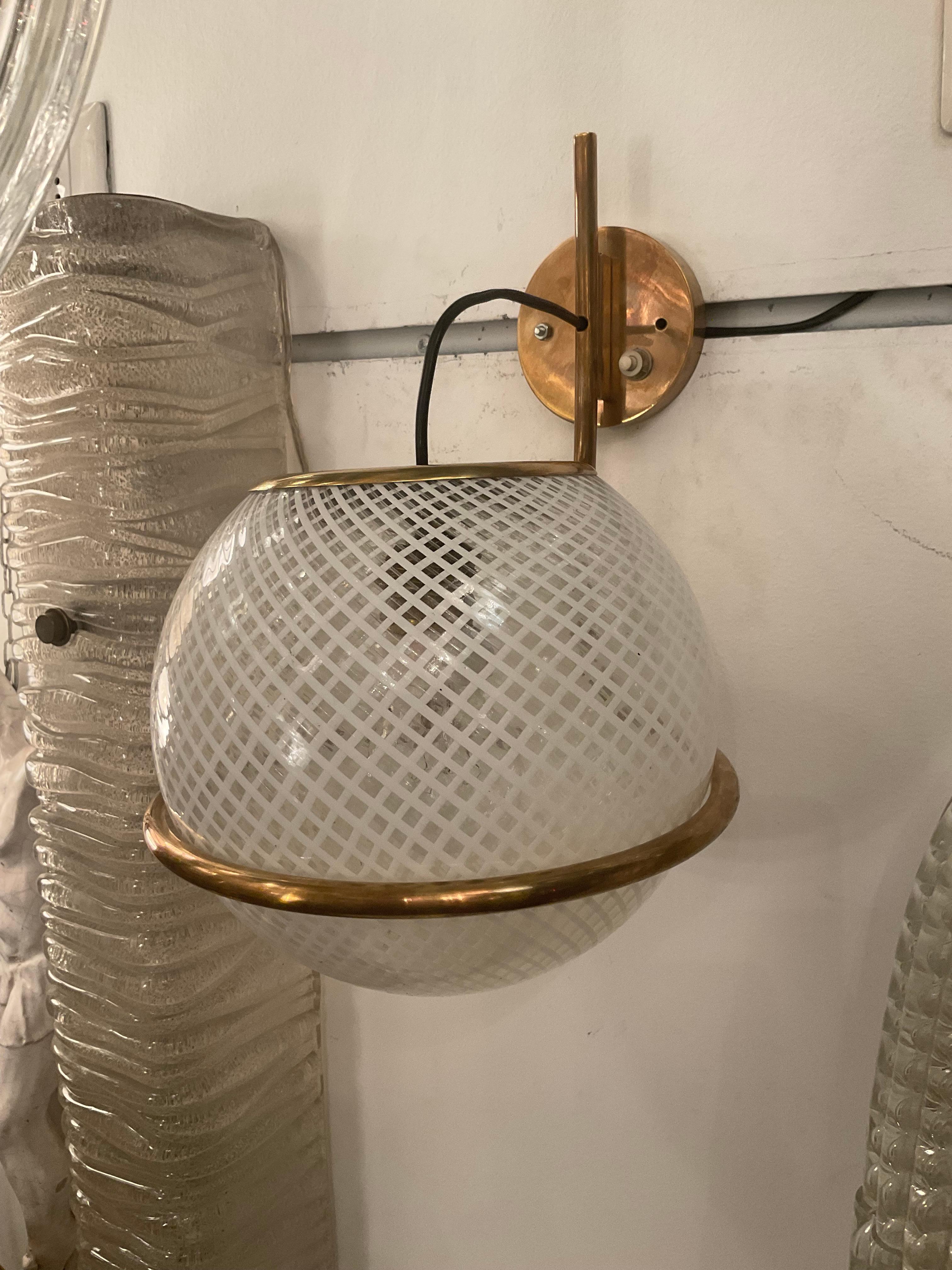 20th Century VENINI -3 appliques  anni 50 vetro murano e ottone - ITALIA 1950 in vendita