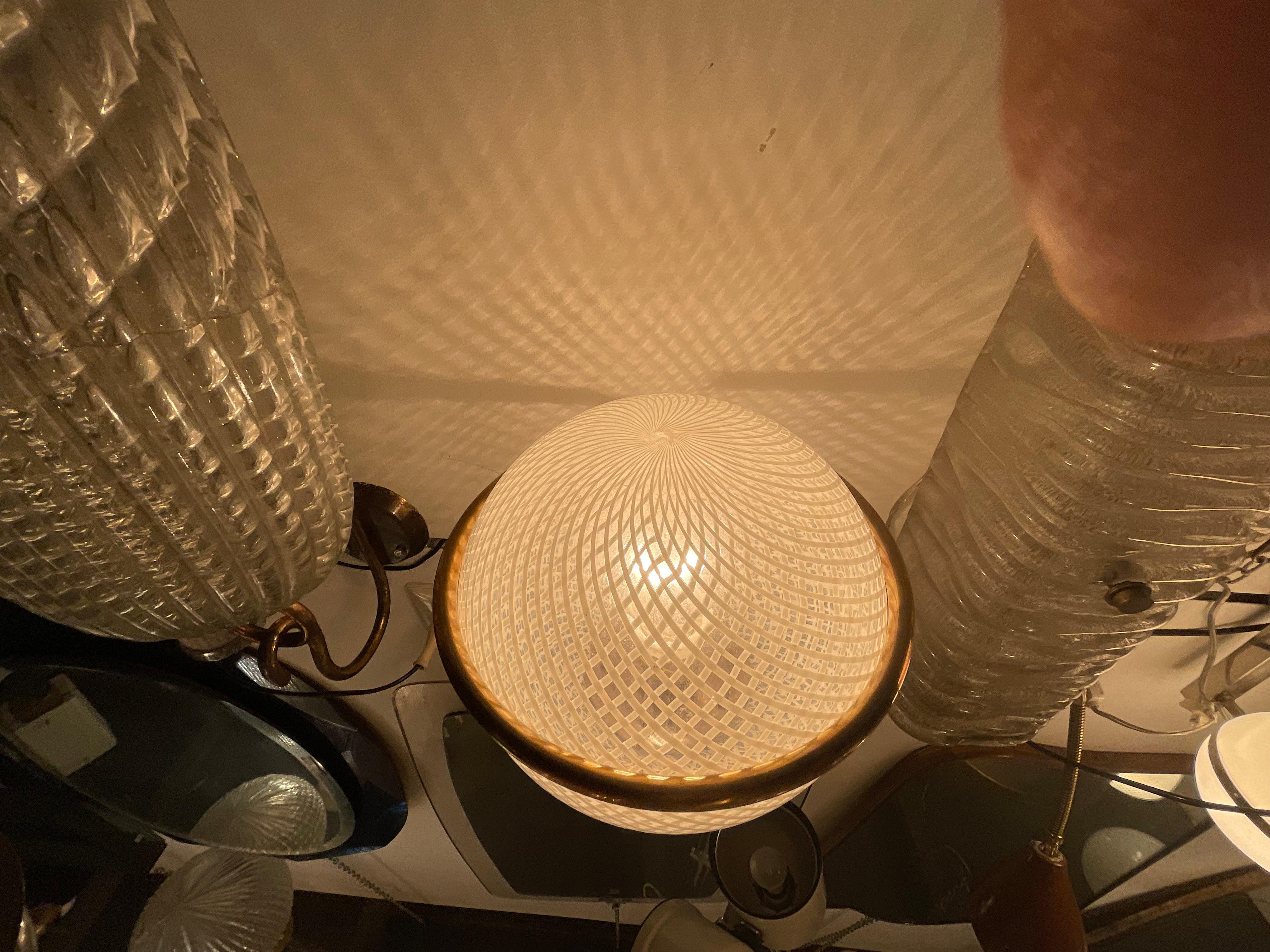 VENINI -3 appliques  anni 50 vetro murano e ottone - ITALIA 1950 in vendita 2