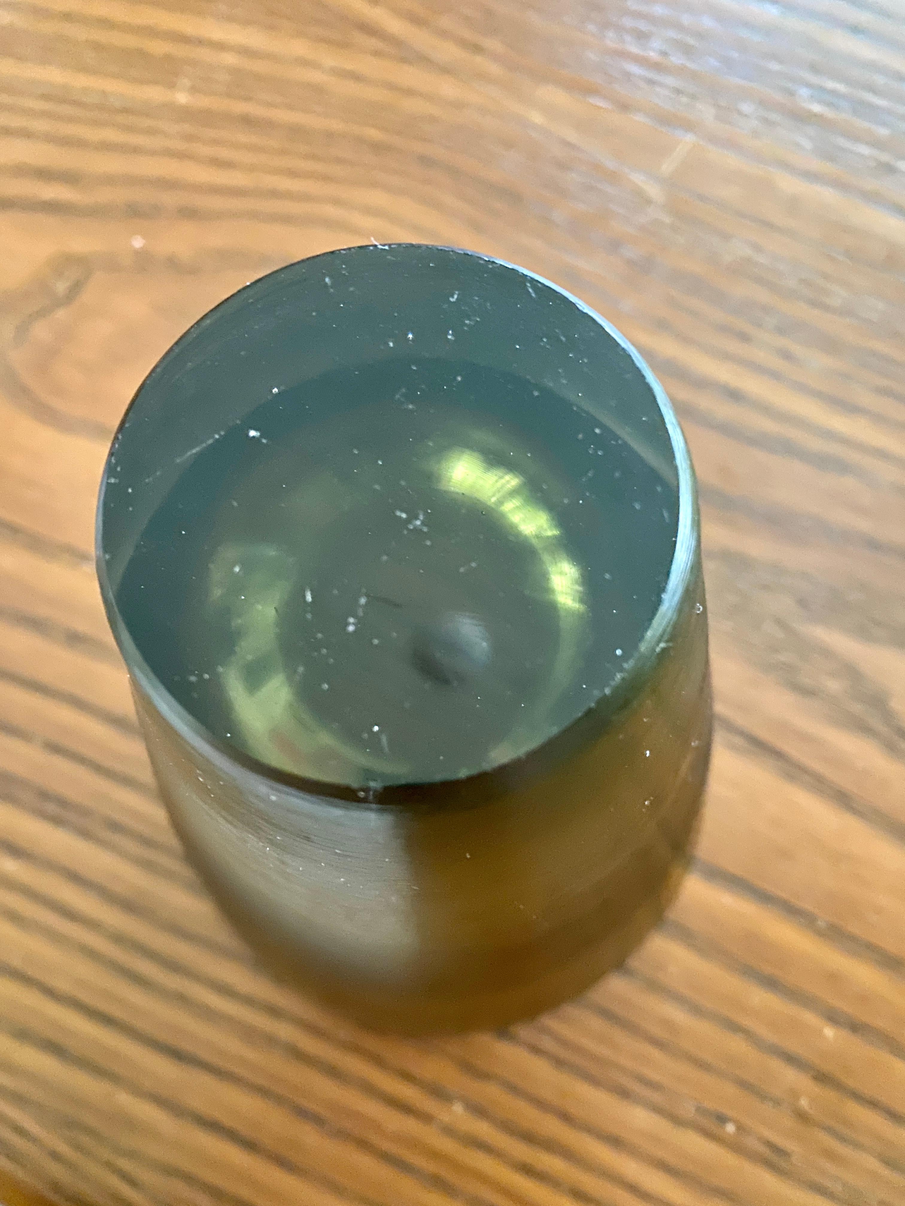 Vase en verre gris/vert Inciso 6 1/2