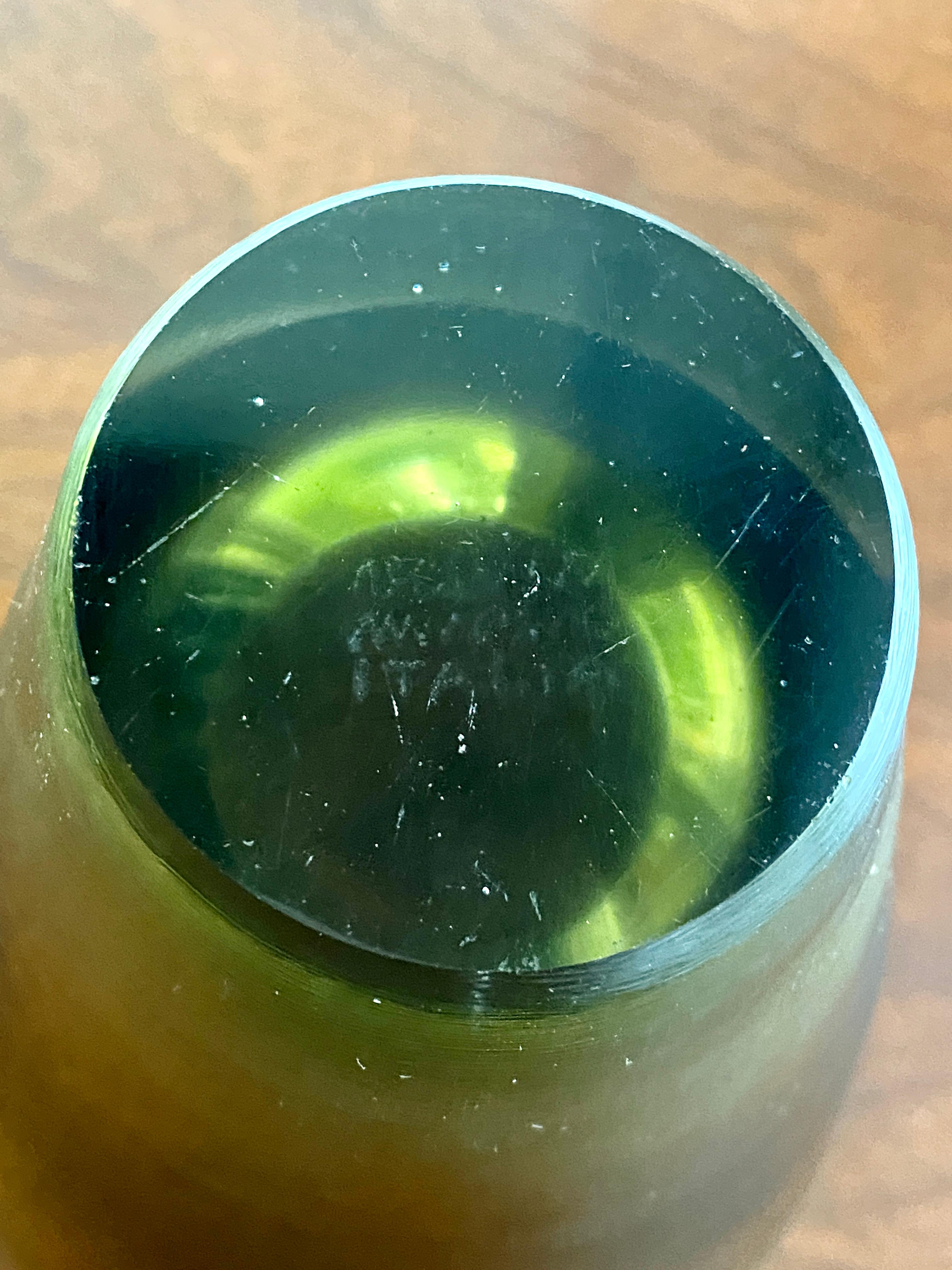 Vase en verre gris/vert Inciso 6 1/2