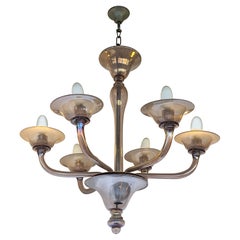 Venini 6-Light Murano Glass Chandelier, c.1925