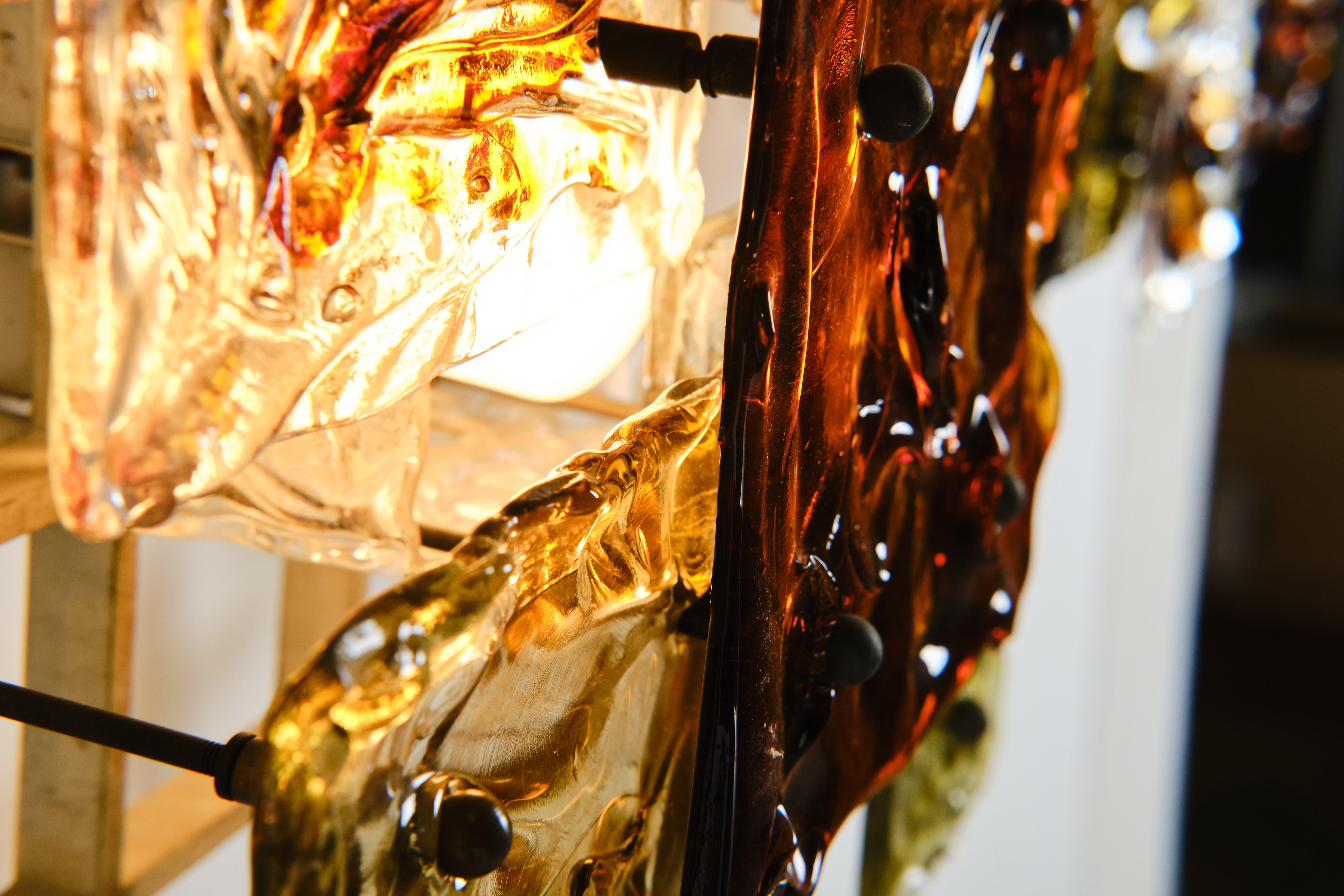 Venini 7 Lamps Mod, Patchwork in Hand Blown Murano Glass For Sale 2