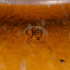 VENINI 90th vase Re, Tea color and Bronze Murano Glass Signed 2011, Italy